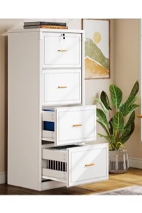 4-drawer file cabinet, vertical filing cabinet with lock, wood file cabinet for home office