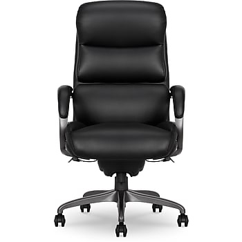 La-Z-Boy Aberdeen Ergonomic Bonded Leather Swivel Executive Chair, Black