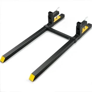 VEVOR Pallet Forks, 2000 lbs Clamp on Pallet Forks, 60" Total Length Heavy Duty Pallet Forks with Adjustable Stabilizer Bar, Tractor Bucket Forks for Tractor Attachments, Skid