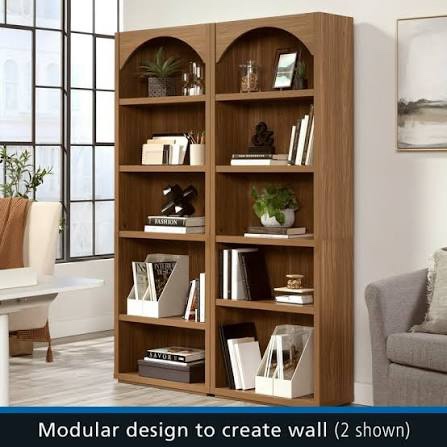 Set of 2 5 Shelf Westley Arch Bookcase