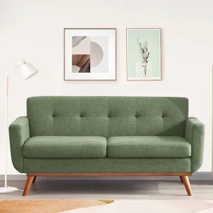 Green Carmencita 65" Square Arm Loveseat (Item is not in original packaging, Item is not complete)