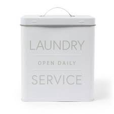laundry open daily service 6x6 inch tin