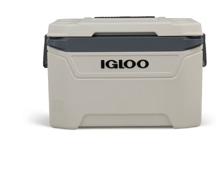 Igloo Bone White and Gray 60-Quart Sunset Roller Cooler