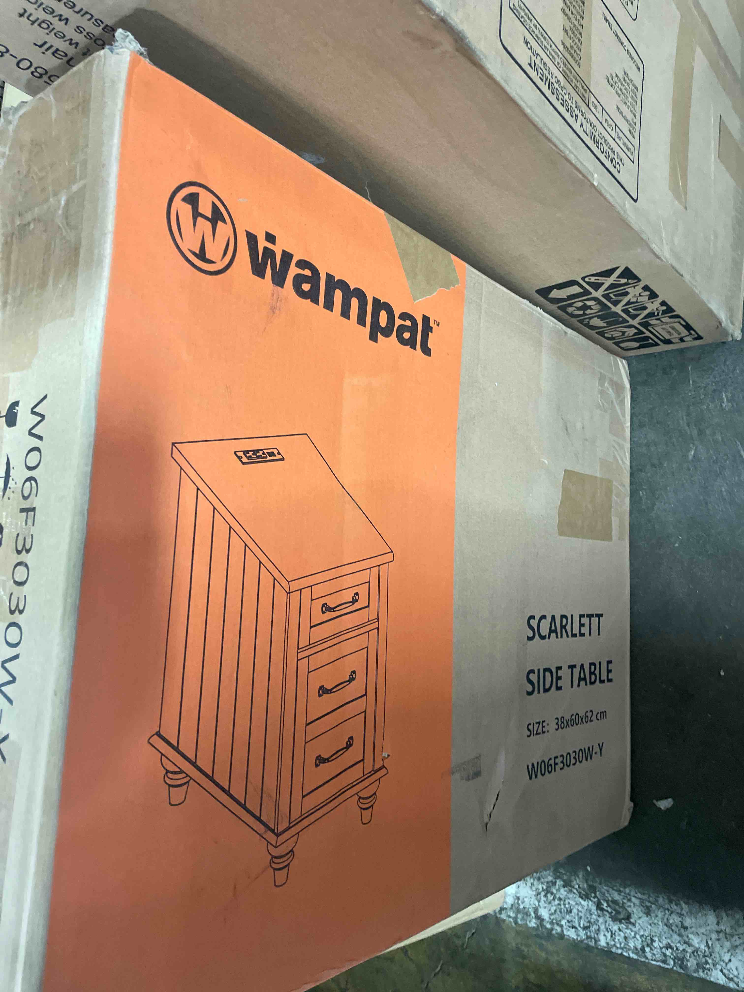 Condition photo showing New/Like New for wampat end table with charging station, antique white side table with storage cabinet & drawer, wooden nightstand with power outlets & type-c usb ports for bedroom, dorm