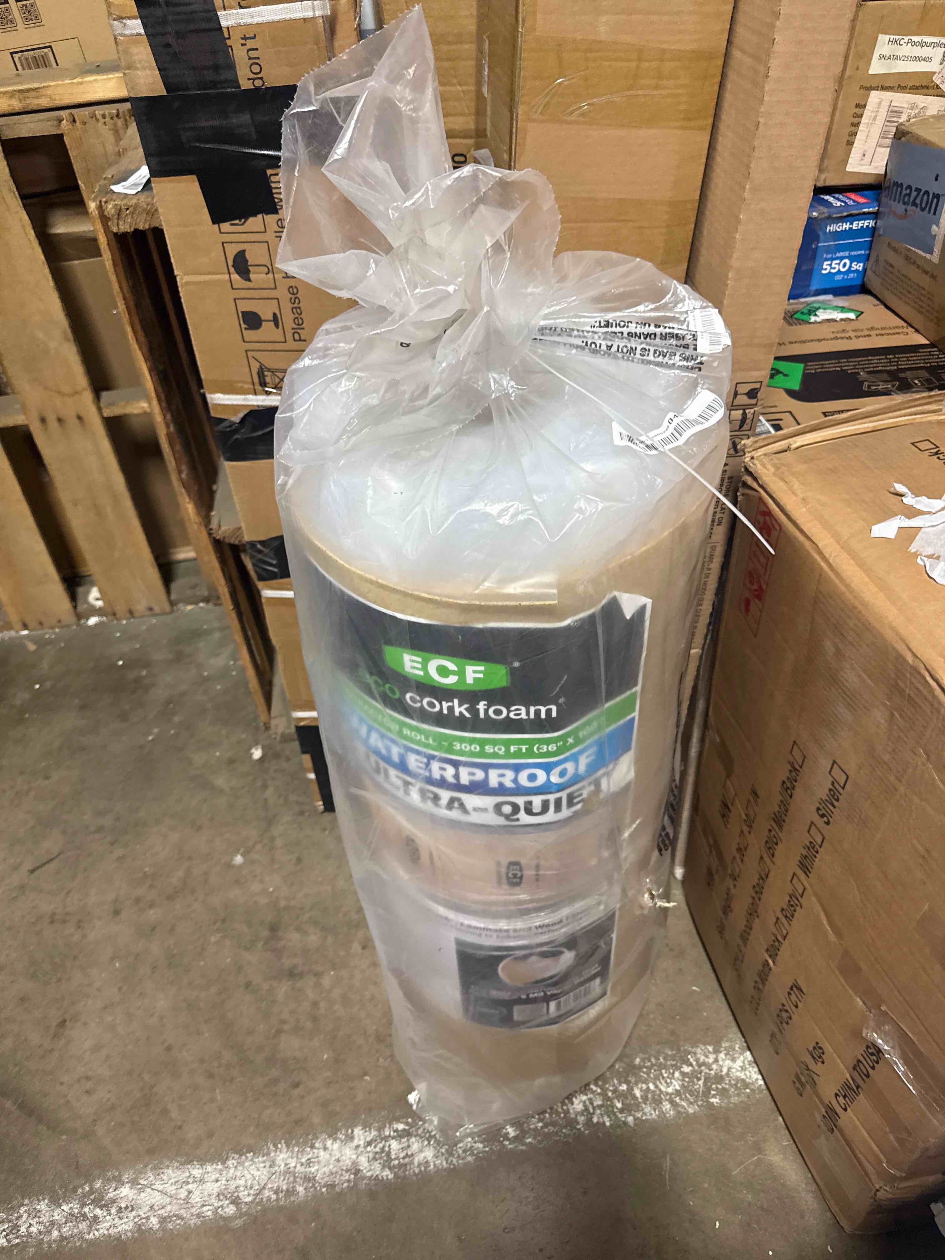 Condition photo showing New/Like New for 300 sq. ft. 3 ft. x 100 ft. x3.2mm waterproof premium plus 10-in-1 underlayment-vinyl plank, laminate, engineered wood