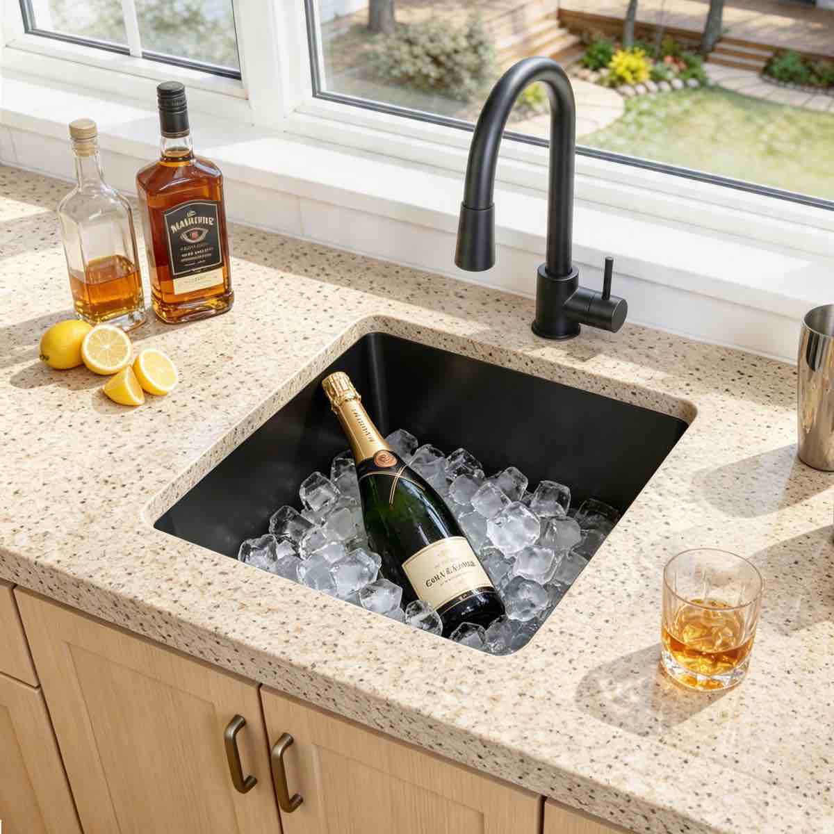 18"l × 18"w undermount stainless steel bar sink single bowl kitchen sink ks03-bl-181808-d