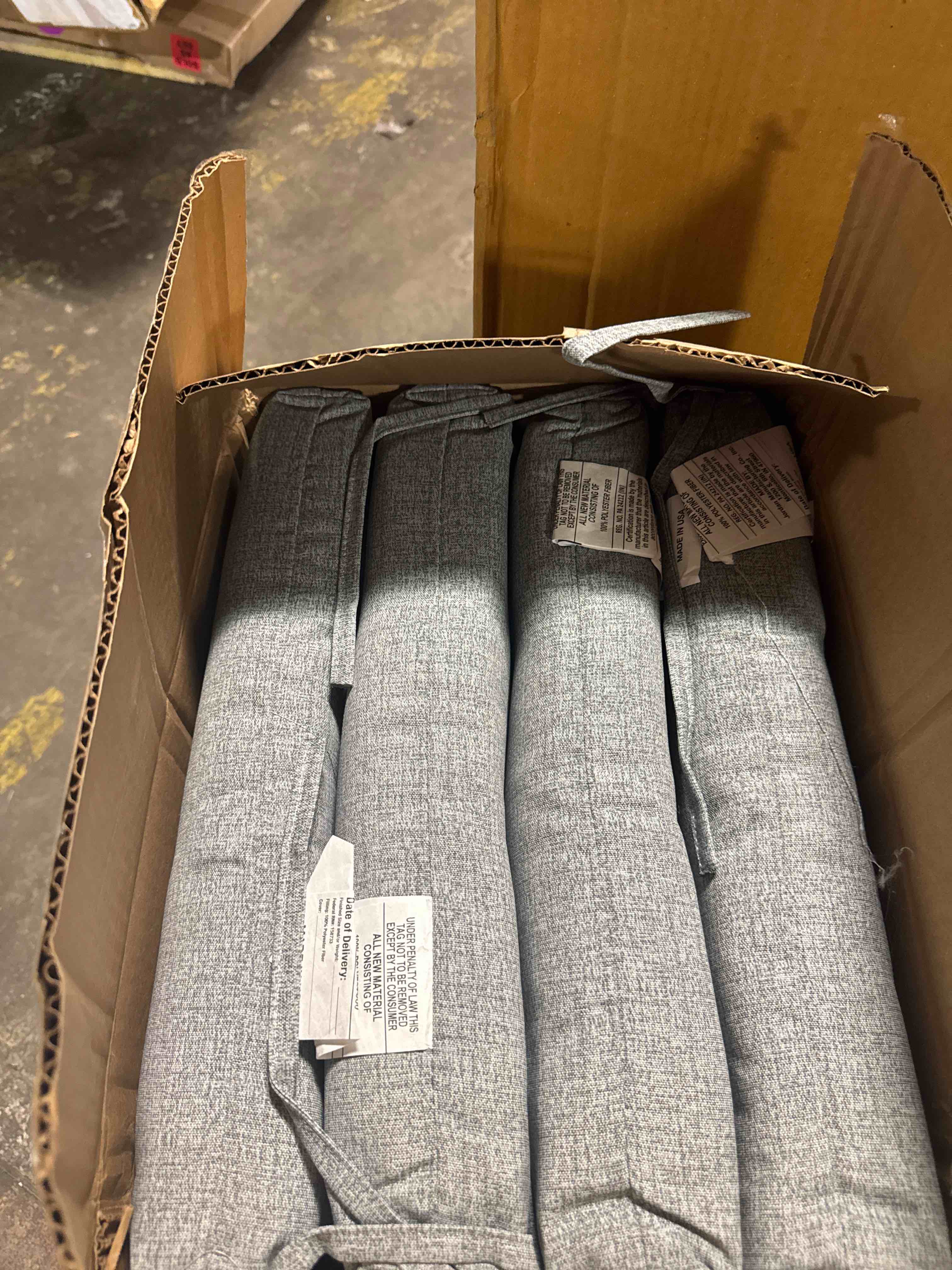 Condition photo showing New/Like New for basic beyond chair cushions for dining chairs 4 pack, memory foam chair cushion with ties and non slip backing, 16 x 16 inches chair pads for dining chairs(light grey)