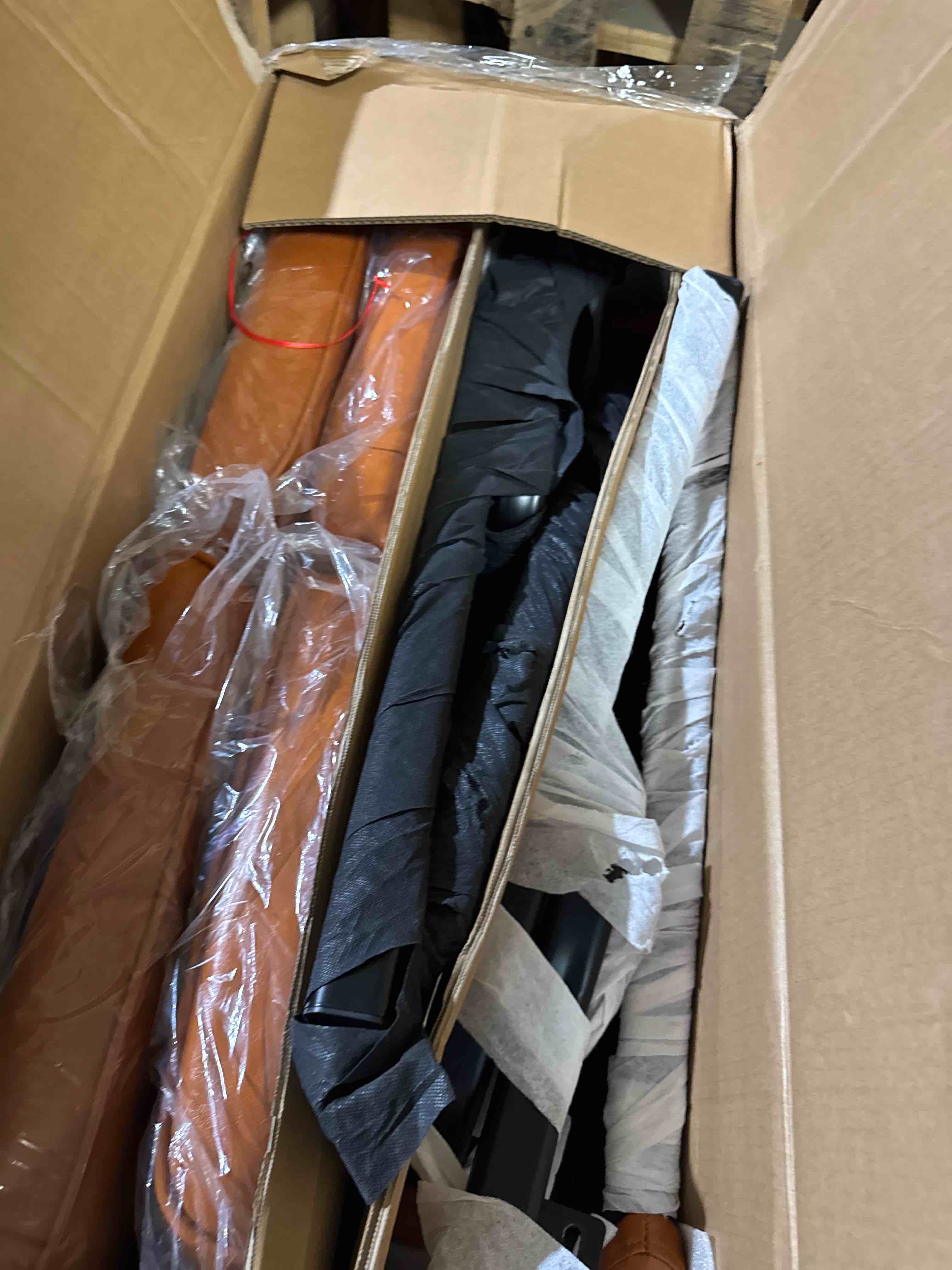 Condition photo showing New/Like New for clatina big & tall 500 lbs waiting room chairs with padded armrests and sled base, leather stationary no wheels office guest chair for reception lobby home and meeting conference, brown (2 pack)