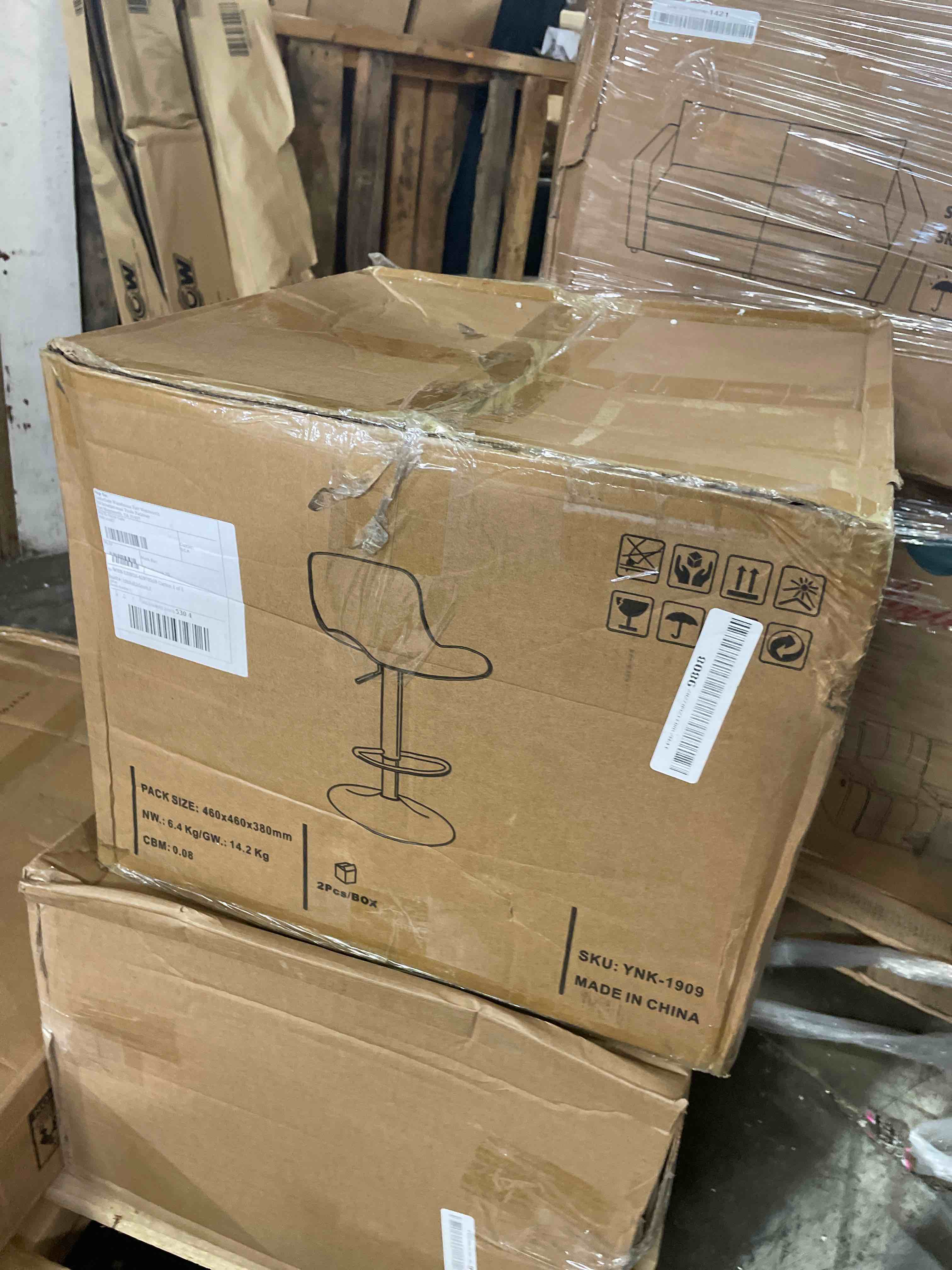 Condition photo showing New/Like New for (only one)nobpeint bar stools set of 2, contemporary air lift adjustable swivel barstools with upholstered pu leather (black)