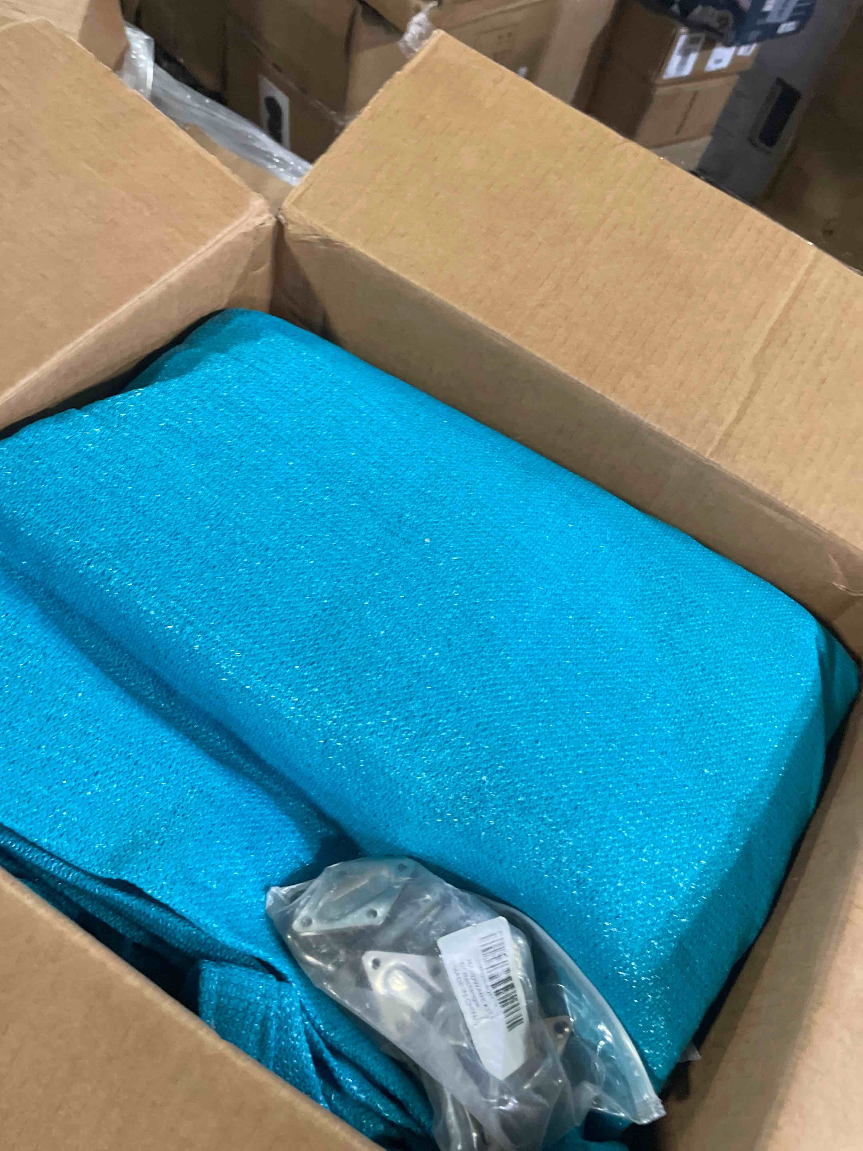 Condition photo showing New/Like New for 16'x20' sun shade sail rectangle outdoor uv block square canopy sunshade cover for backyard porch pergola deck garden patio, turquoise 16'x20' standard turquoise