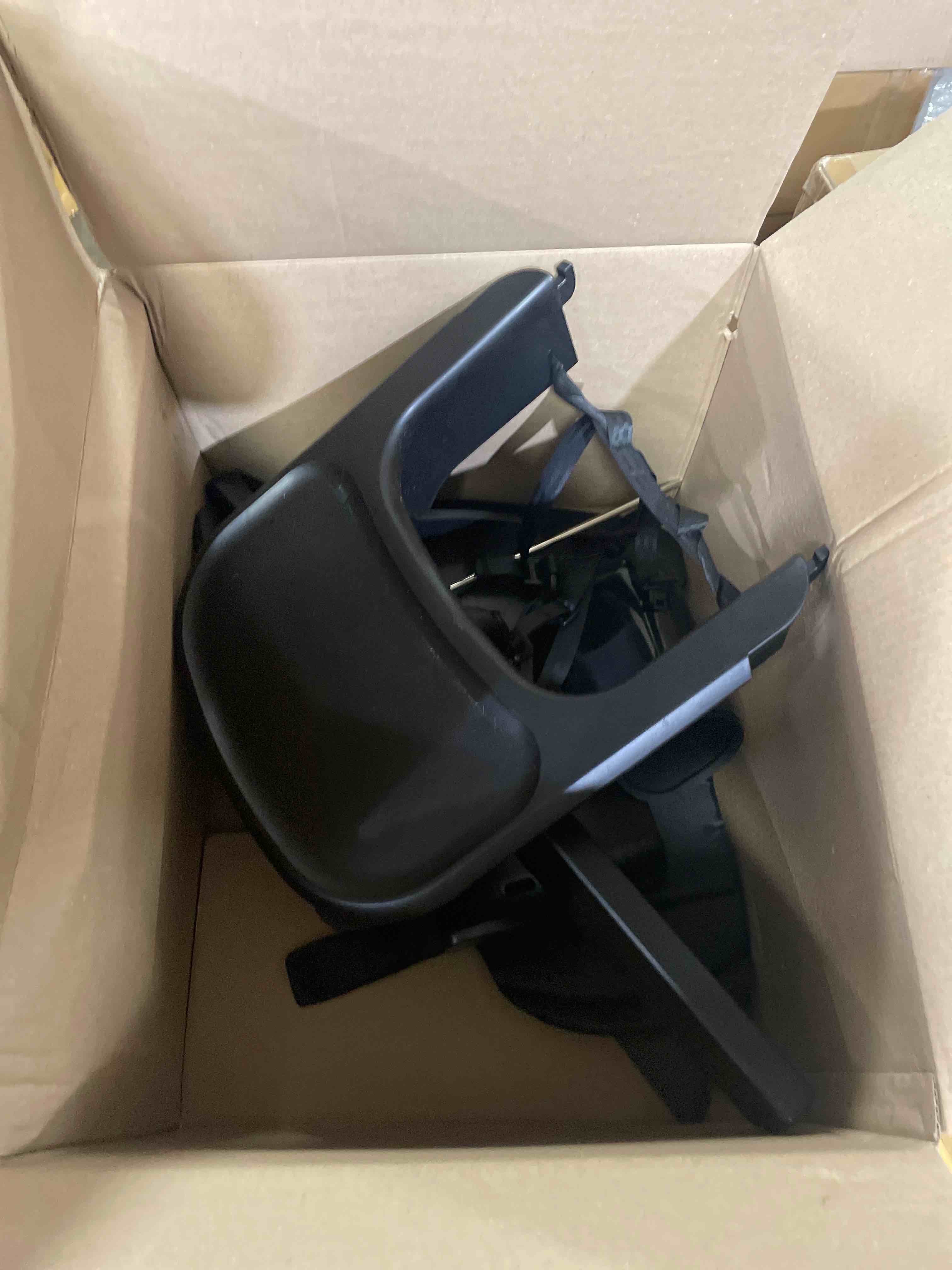 Condition photo showing As Is for little folks by delta children 2-in-1 slimfold high chair for babies and toddlers, black