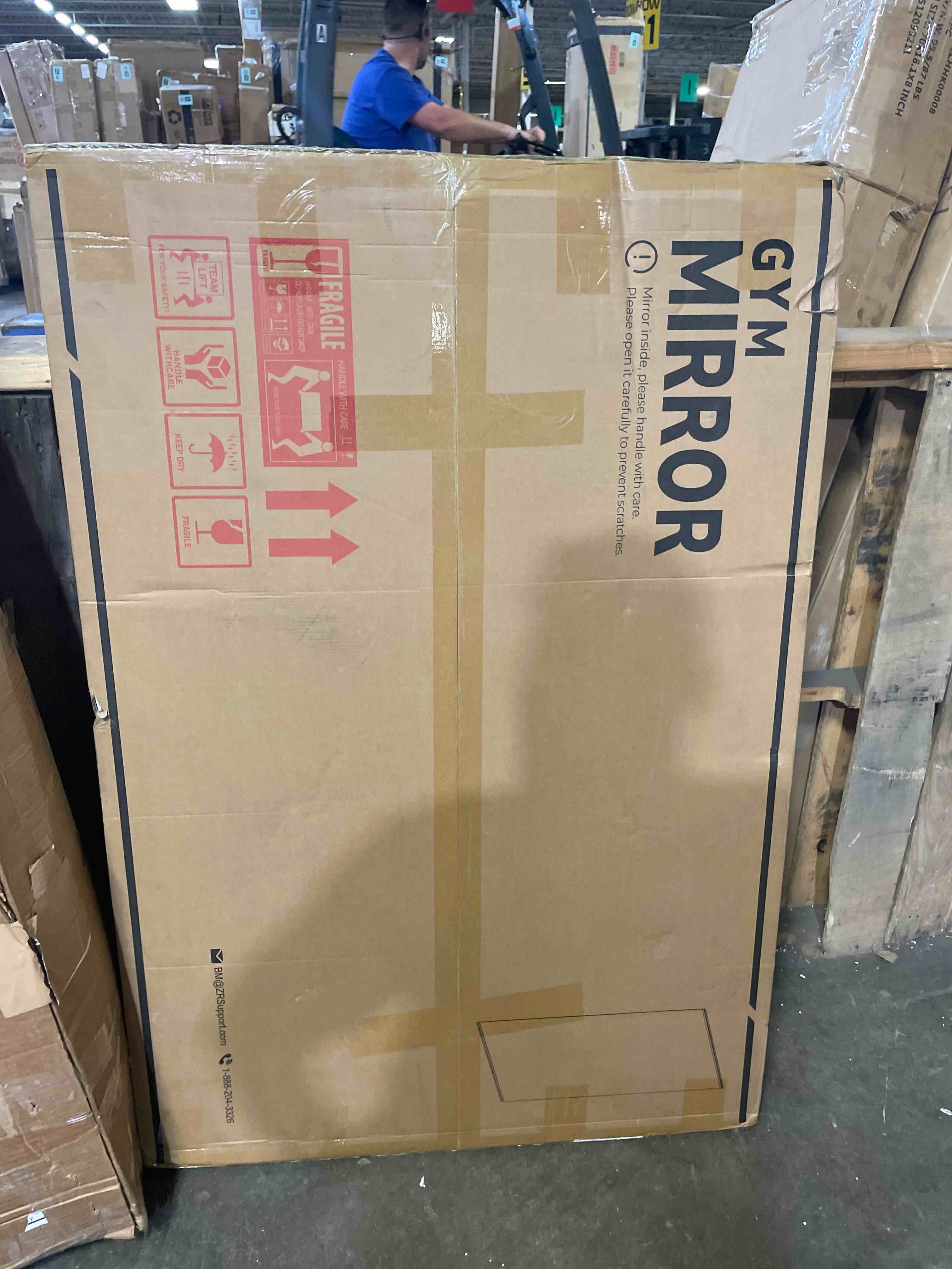 Condition photo showing New/Like New for jambalay tempered glass home gym mirror, 2pcs 48"x30" large gym mirror, hd large full body mirrors for dance, yoga, frameless, fitness, garage