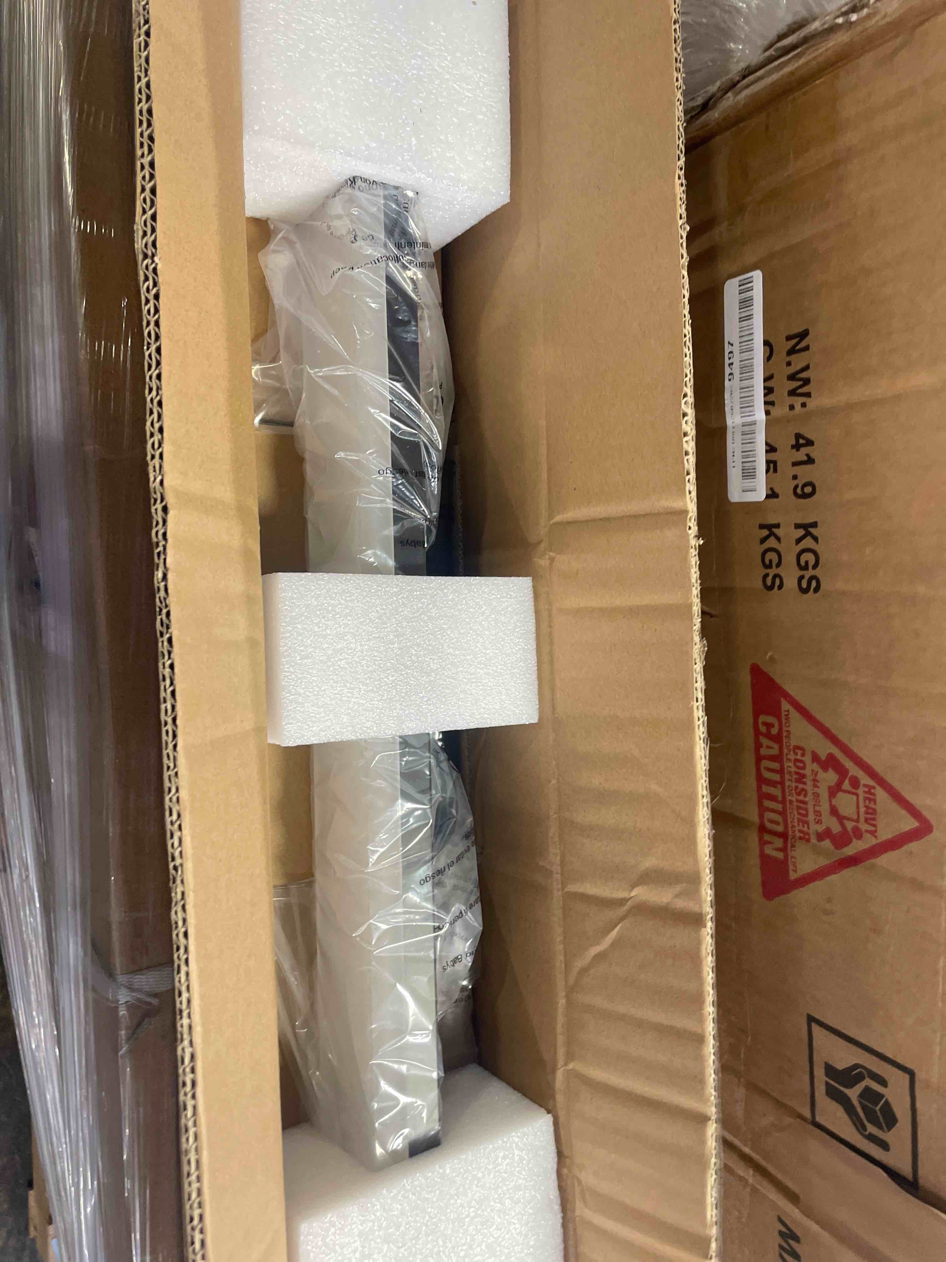 Condition photo showing New/Like New for mirrea 36in modern led vanity light for bathroom lighting dimmable 36w brushed nickel (warm white 3000k) warm white 3000k 36 inches