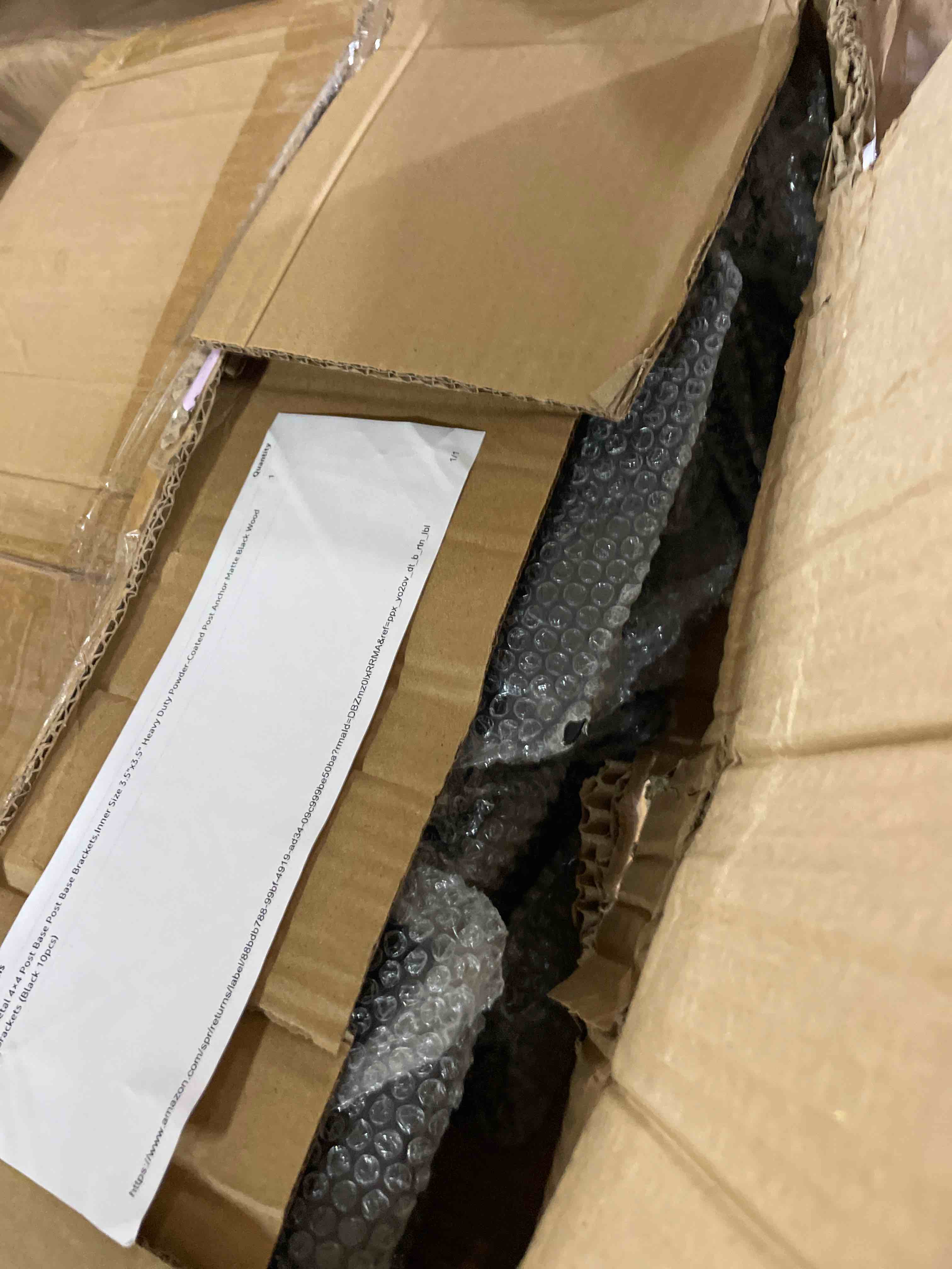 Condition photo showing New/Like New for zlinke 6 pcs metal 4×4 post base,inner size 3.5"x3.5" post base brackets heavy duty powder-coated post anchor matte black wood post brackets (black 6pcs)