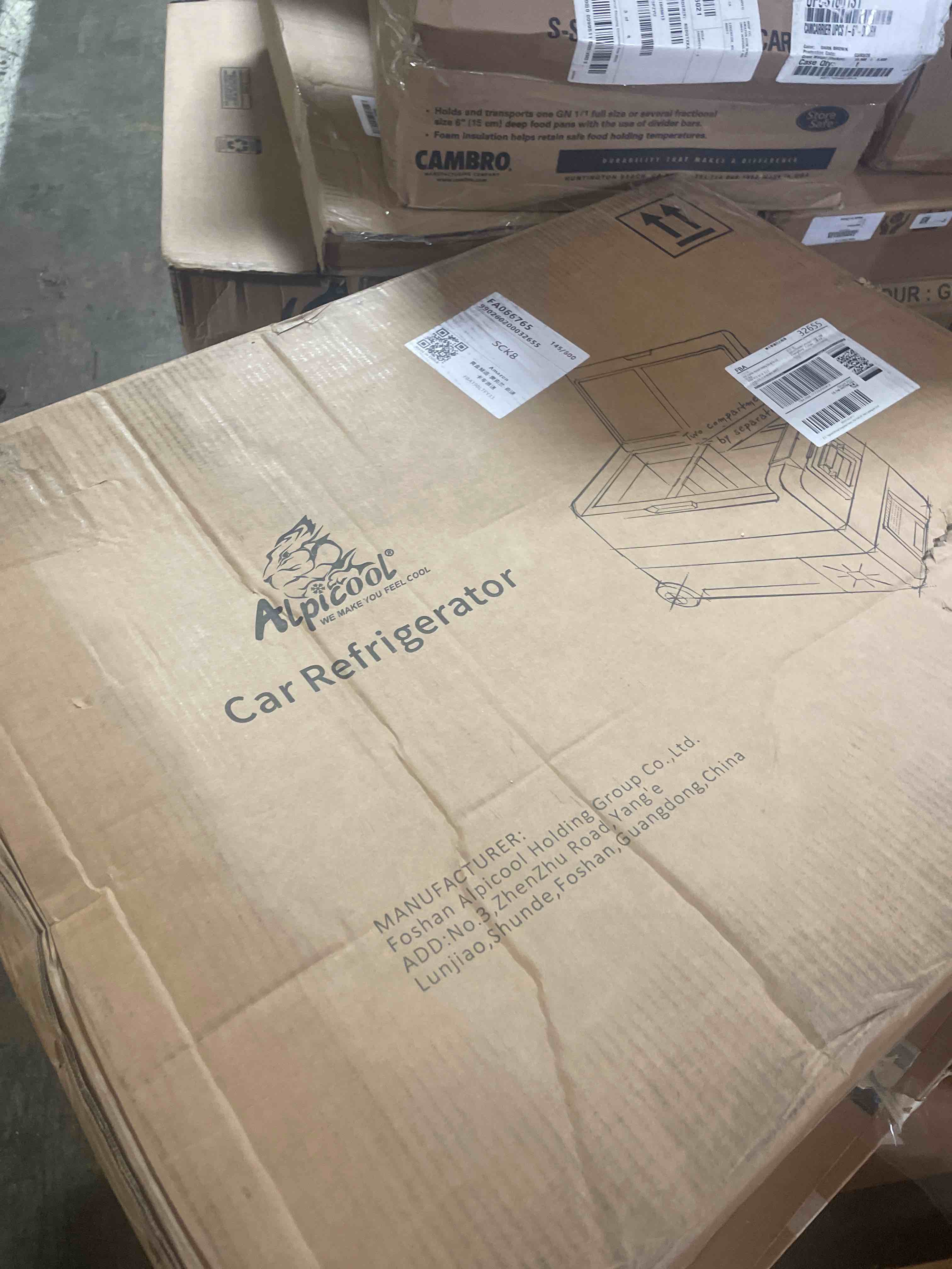 Condition photo showing New/Like New for alpicool t36 dual temperature control 12 volt refrigerator 38 quart portable car fridge freezer (-4°f~68°f) for truck, rv, boat, camping and travel 38qt-t version