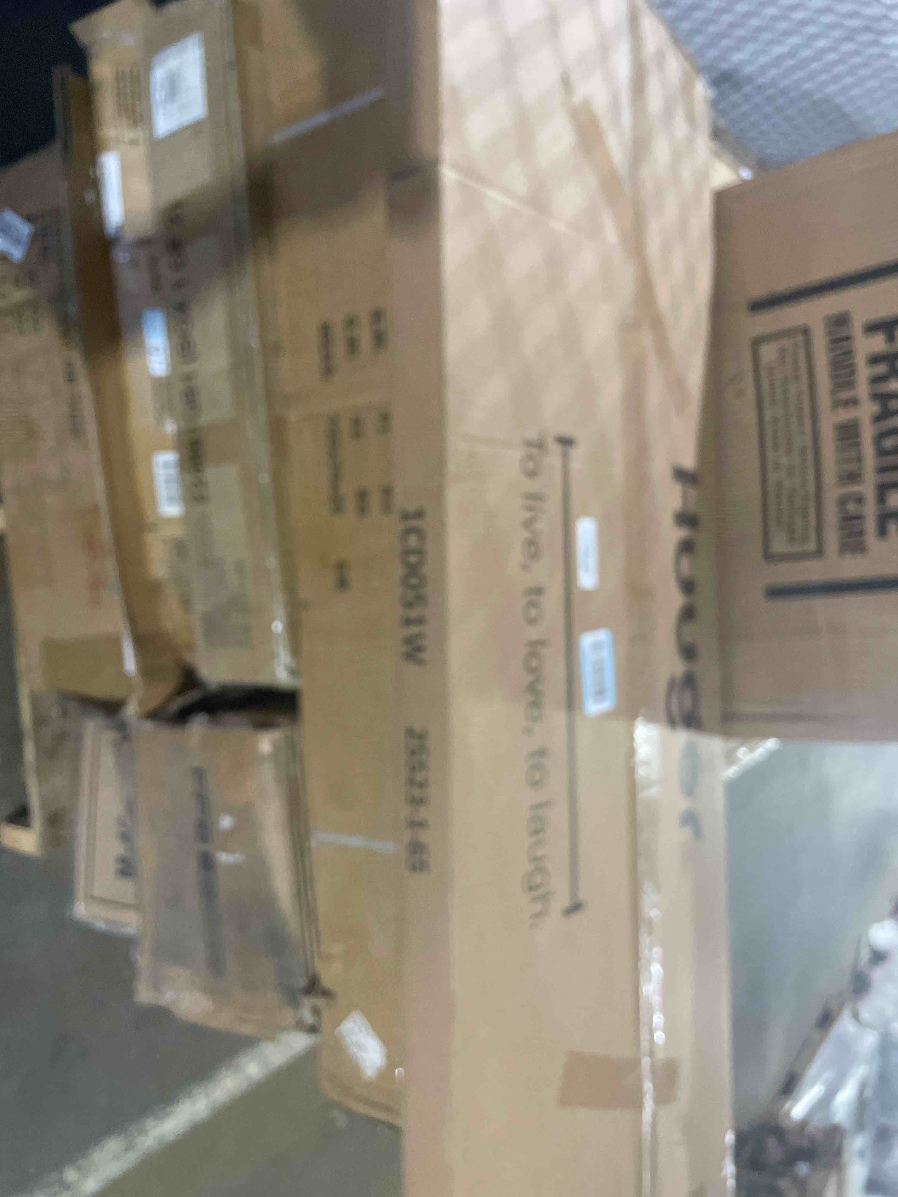 Condition photo showing New/Like New for huuger computer desk, 55 inch home office desk, gaming writing work from home study desk, large legroom, sturdy metal frame, modern simple, white white 54inch