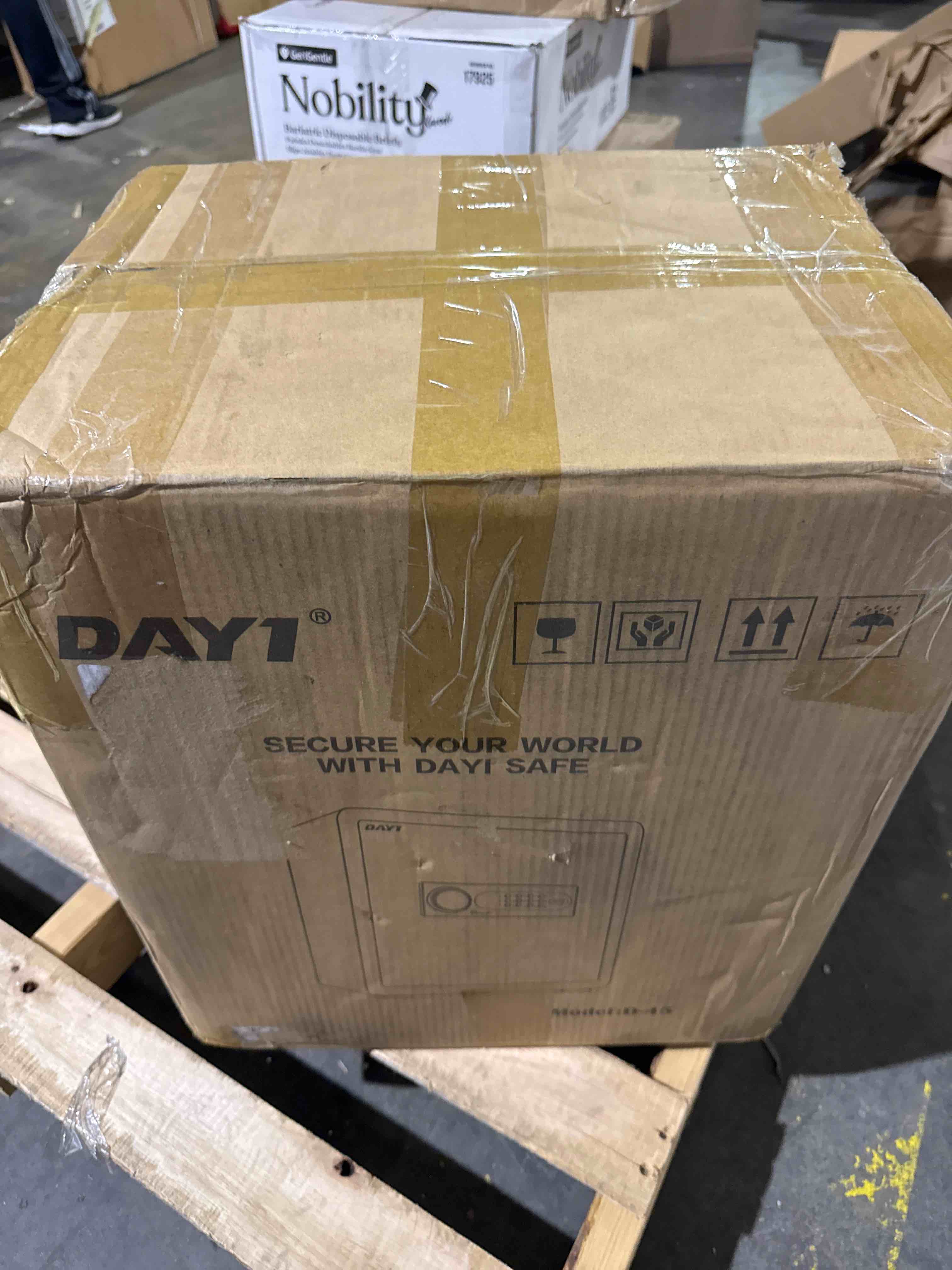 Condition photo showing Good Condition for dayi safe box, 2.0 cubic feet home safe with fireproof waterproof bag, security safe box for money cash valuables, digital electronic keypad, dual alarm system, removable shelf - d-45
