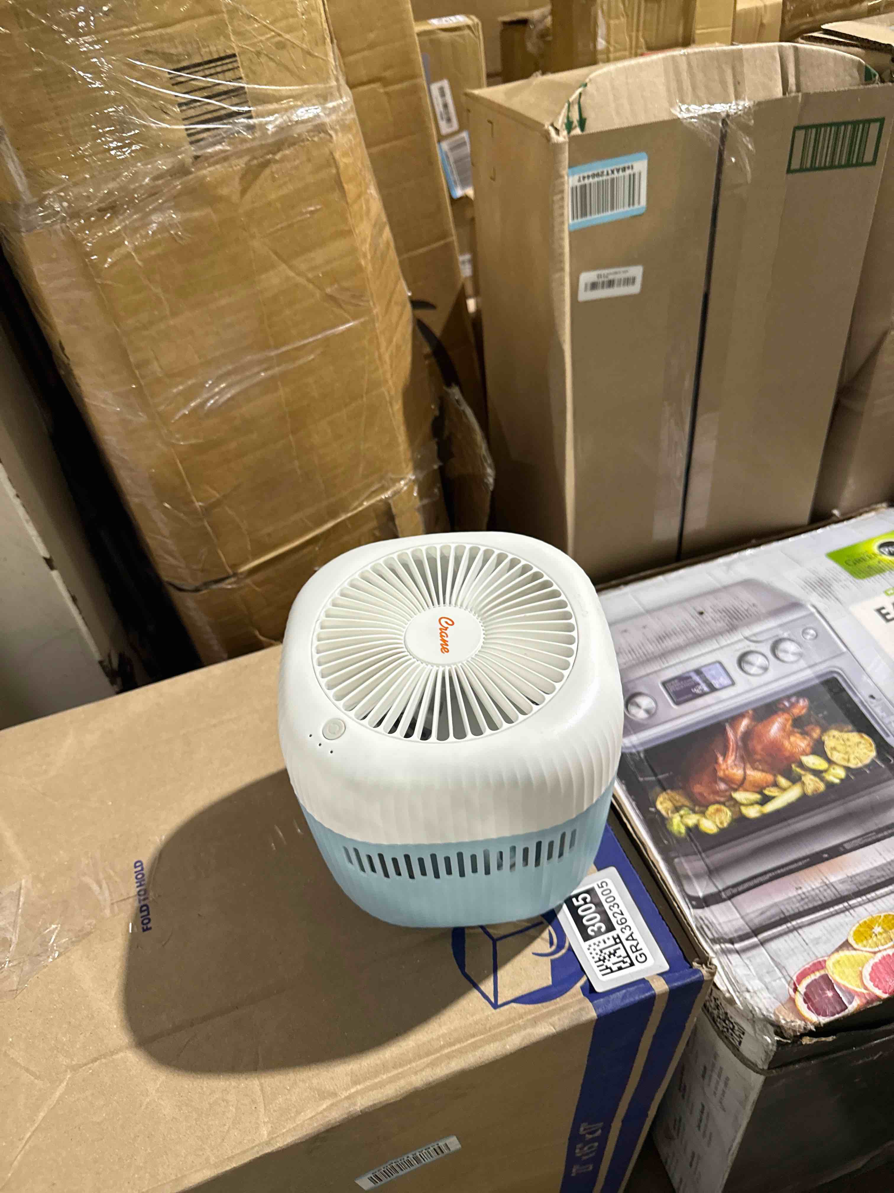 Condition photo showing As Is for crane evaporative humidifier with wick filter, dishwasher safe tank, uv light, invisible mist evaporative humidifiers for bedroom, nursery, office, easy clean humidifier 3.8l tank, up to 250 sq ft
