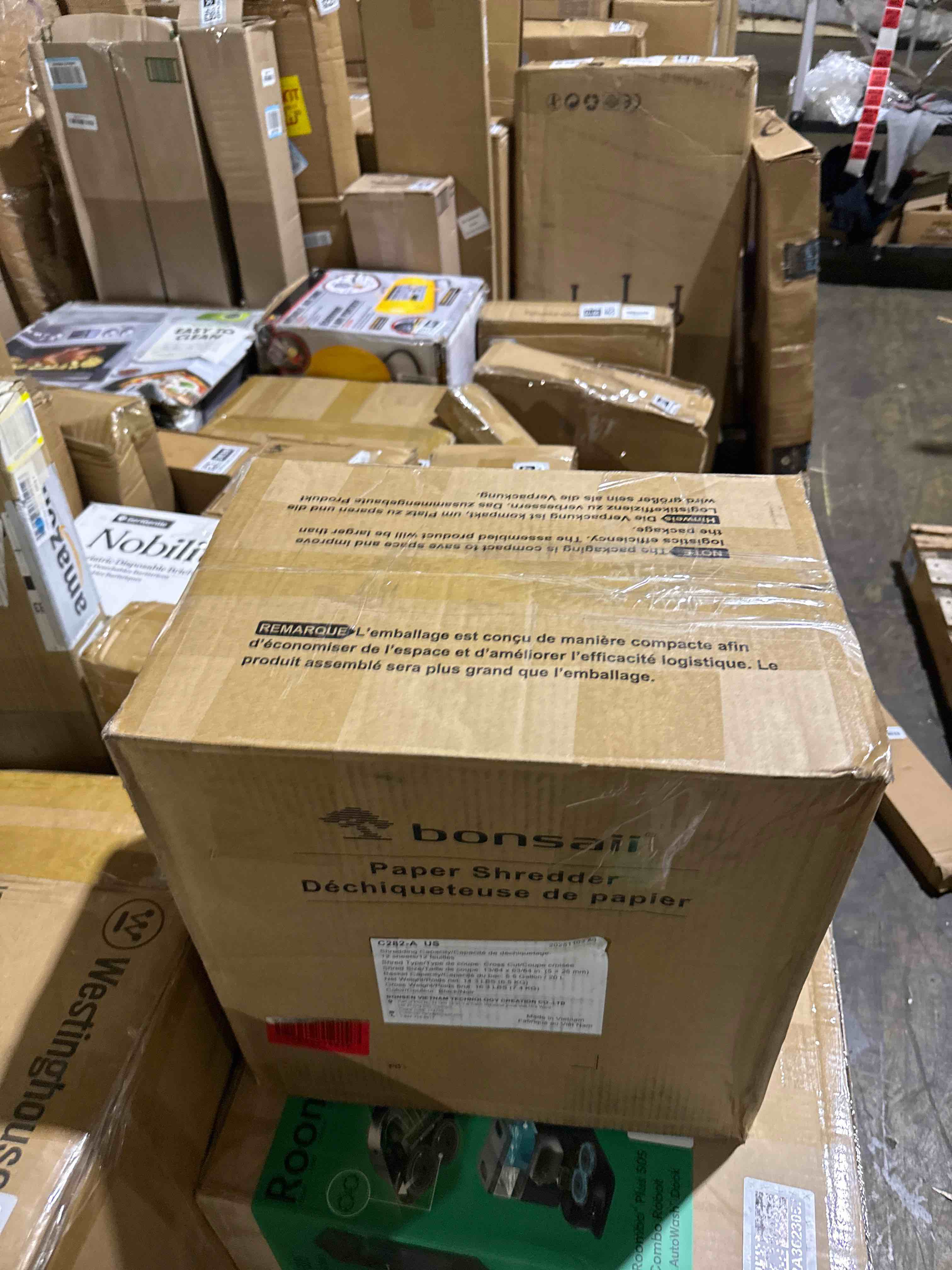 Condition photo showing As Is for bonsaii 12 sheet paper shredder for home office, heavy duty cross cut shredder with 5.5 gal pullout bin, home shredder for cds/credit card/document/mail, p-4 security level 12-sheet cross cut