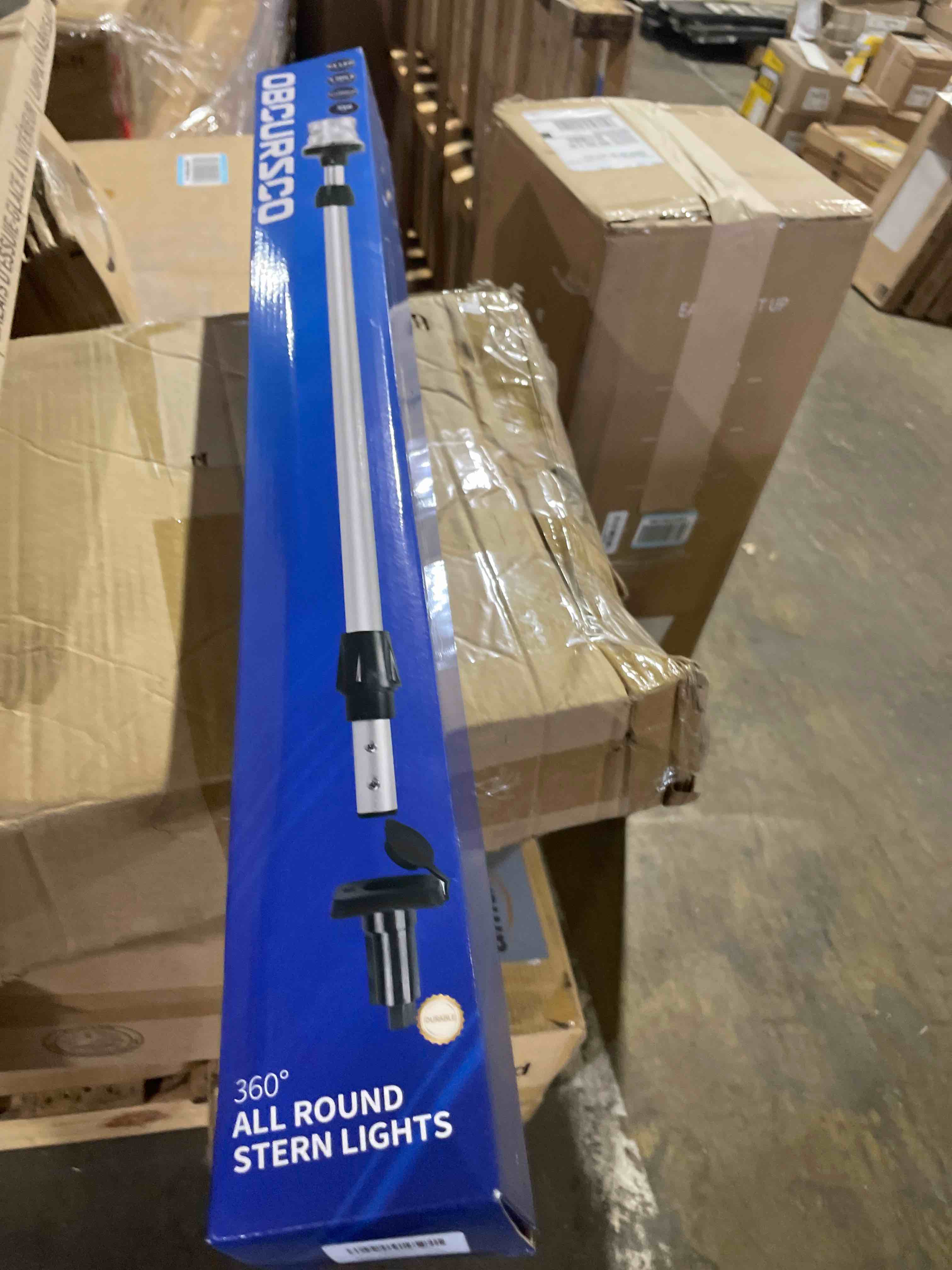 Condition photo showing New/Like New for obcursco boat stern lights, telescoping pole 27"-48" led anchor light with base, 12v adjustable 3nm 360° navigation lighting for pontoon, yacht, bass, and fishing boats (27"-48", silver) silver 02