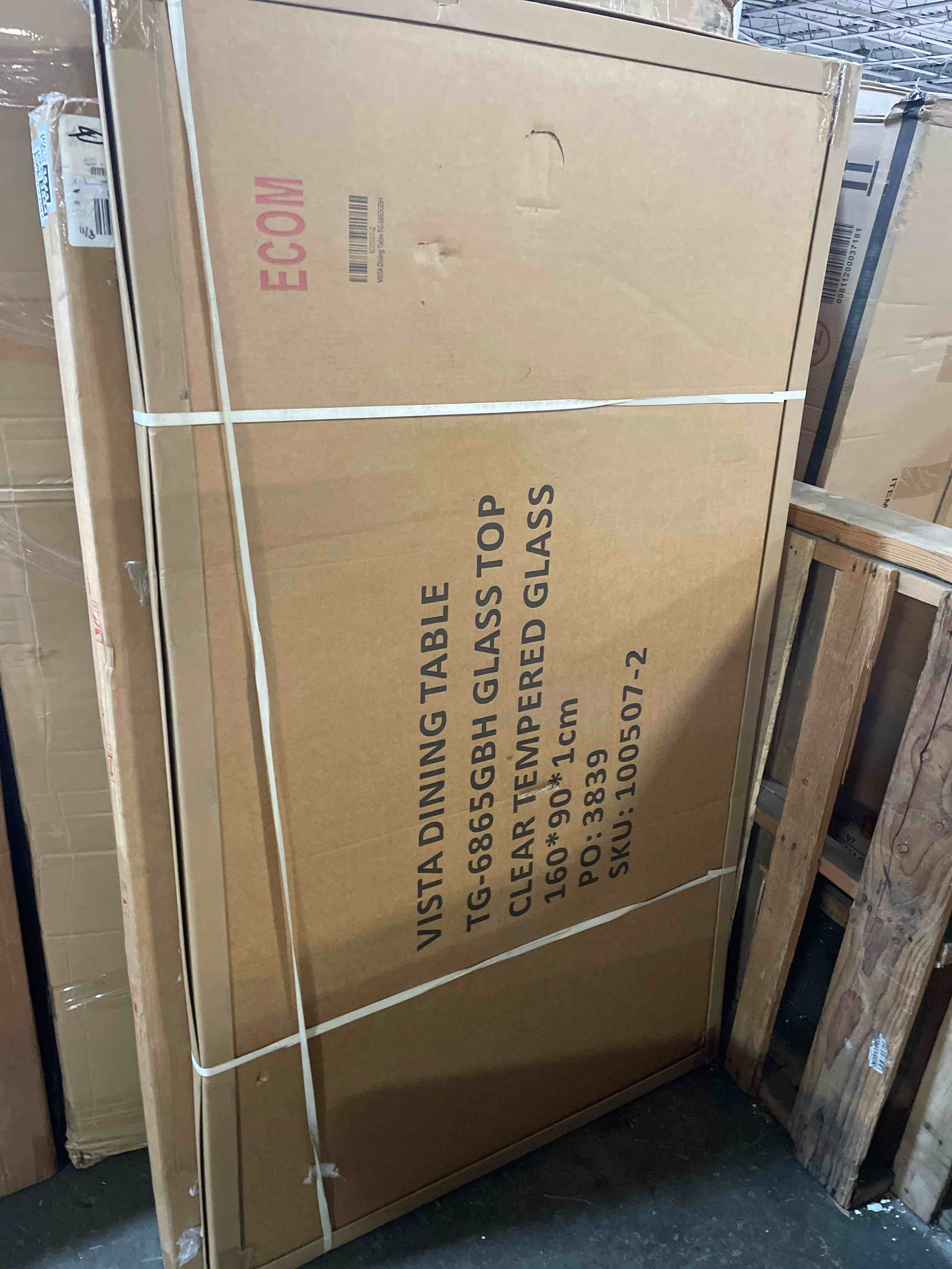 Condition photo showing New/Like New for tempered glass table top rectangle - 1/2 inch thick heavy duty for dining coffee tables desks - flat polish edge safe corners - 24" x 48"