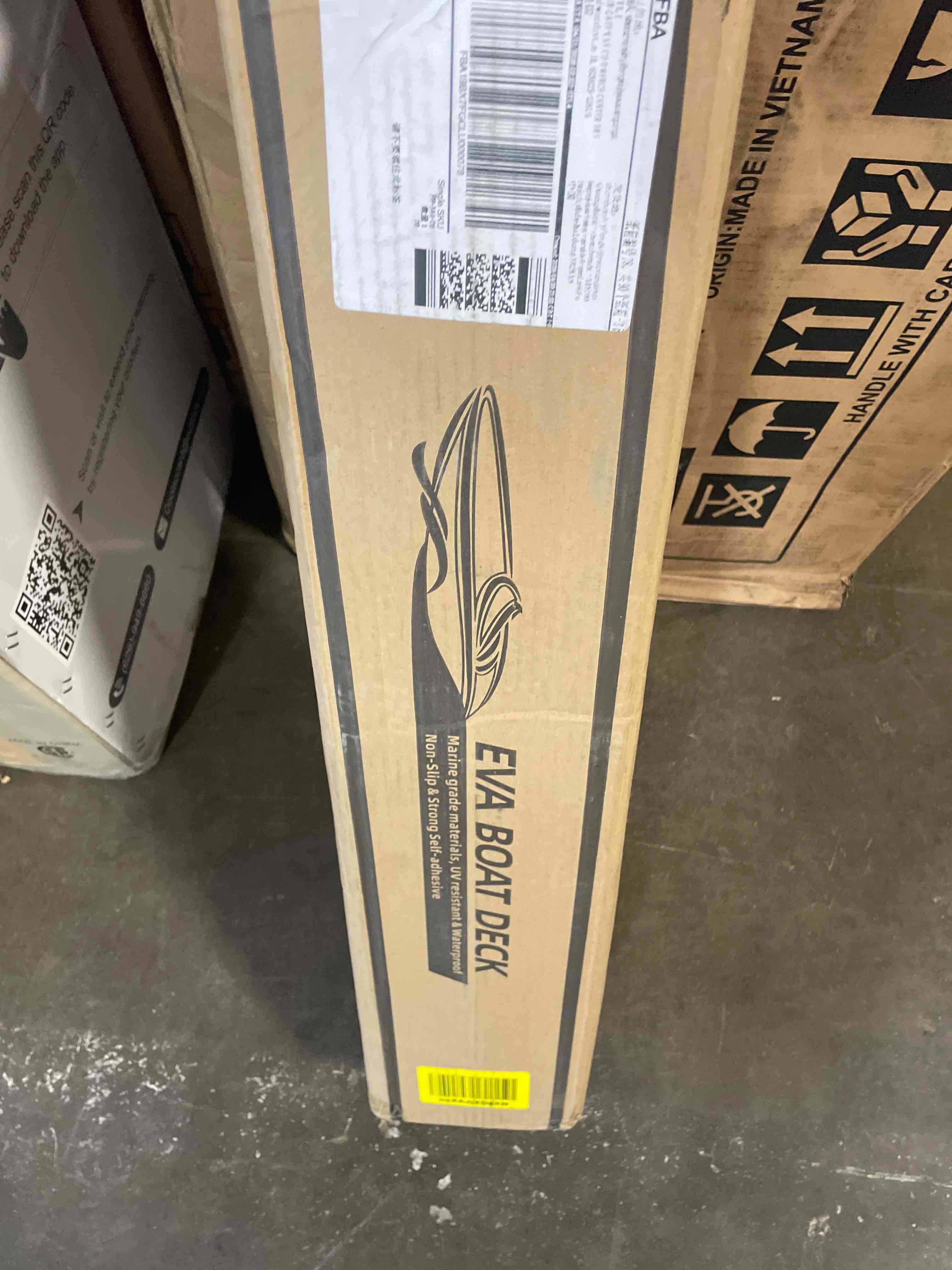 Condition photo showing New/Like New for fullfire boat flooring - eva foam boat decking - marine mat self-adhesive flooring sheet marine carpet for motorboat yacht kayak rv black with red lines 74.8" x 27.8"