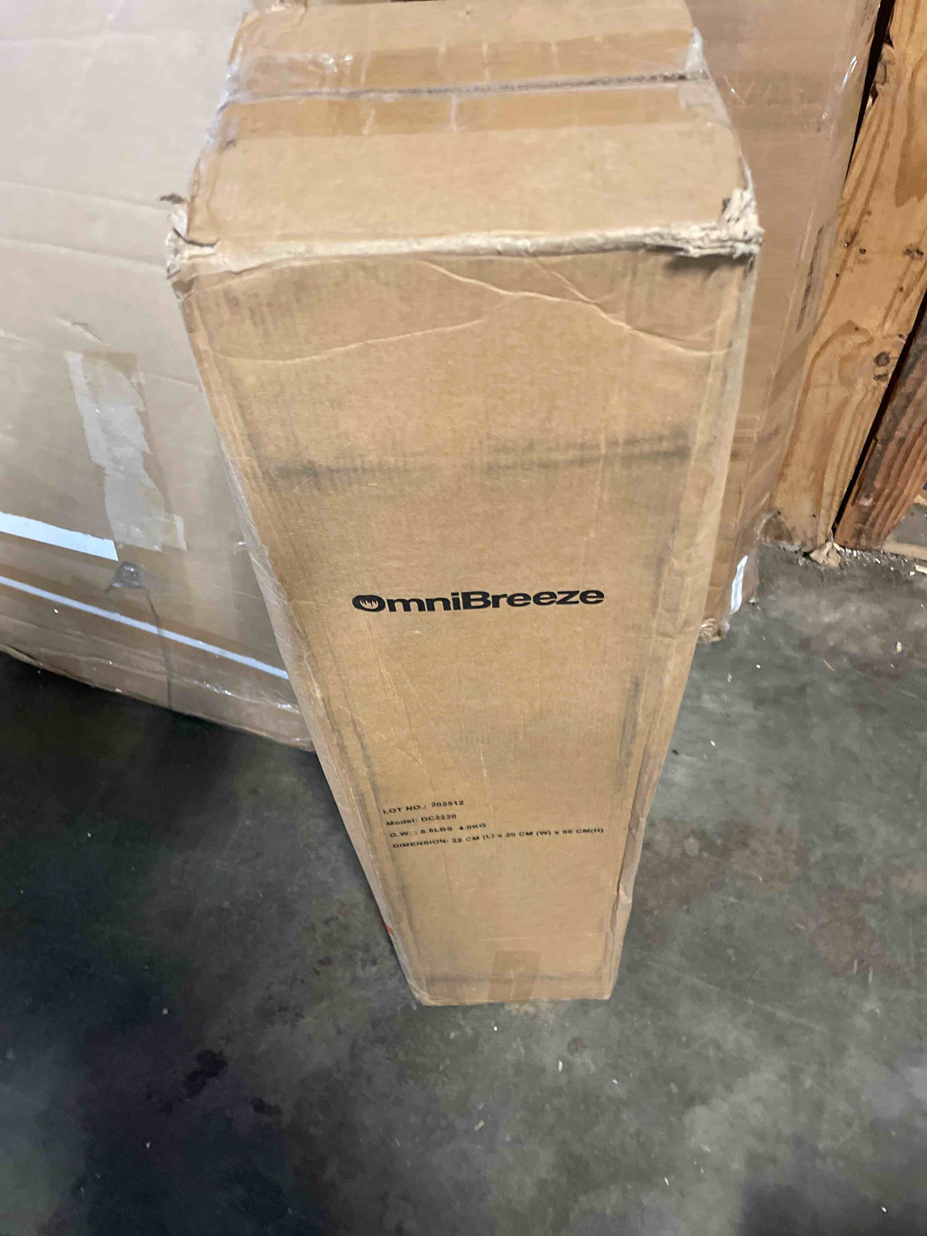 Condition photo showing As Is for omnibreeze digital electric tower fan, with remote control, led display, standing bladeless floor fans cooling and quite indoor living room bedroom use (36 inch)… 36 inch oscillation (used)