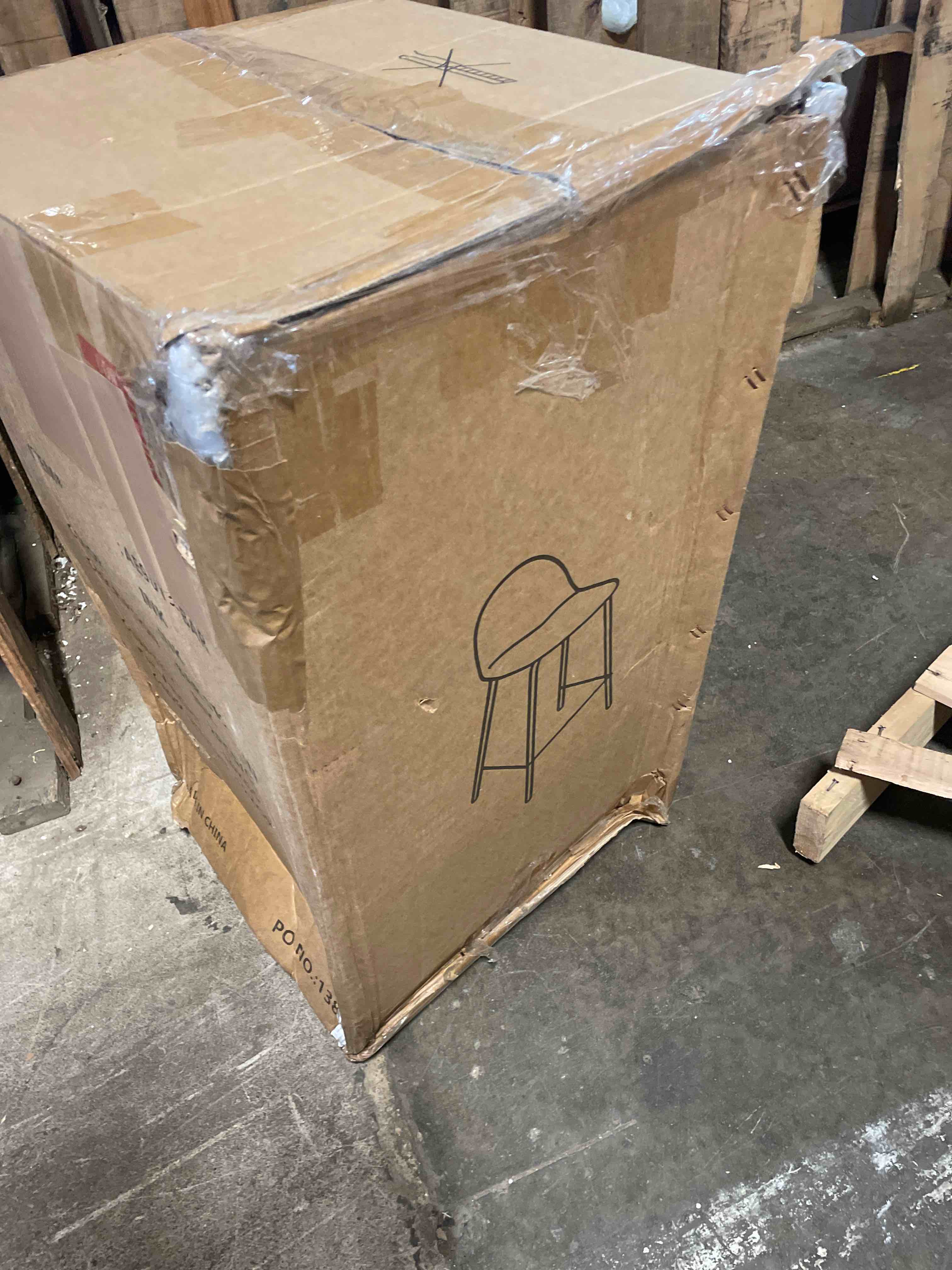 Condition photo showing New/Like New for furnito grey bar stools set of 2, 24" counter height stools with backrest and footrest, fabric upholstered armless chairs with metal legs, modern dining chairs for kitchen island or bar