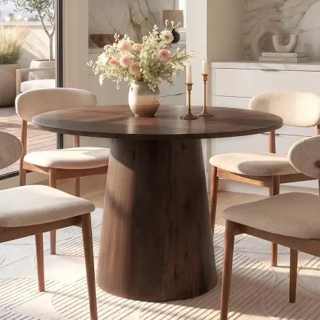 dwen 46" modern round pedestal dining table (only table base) 
