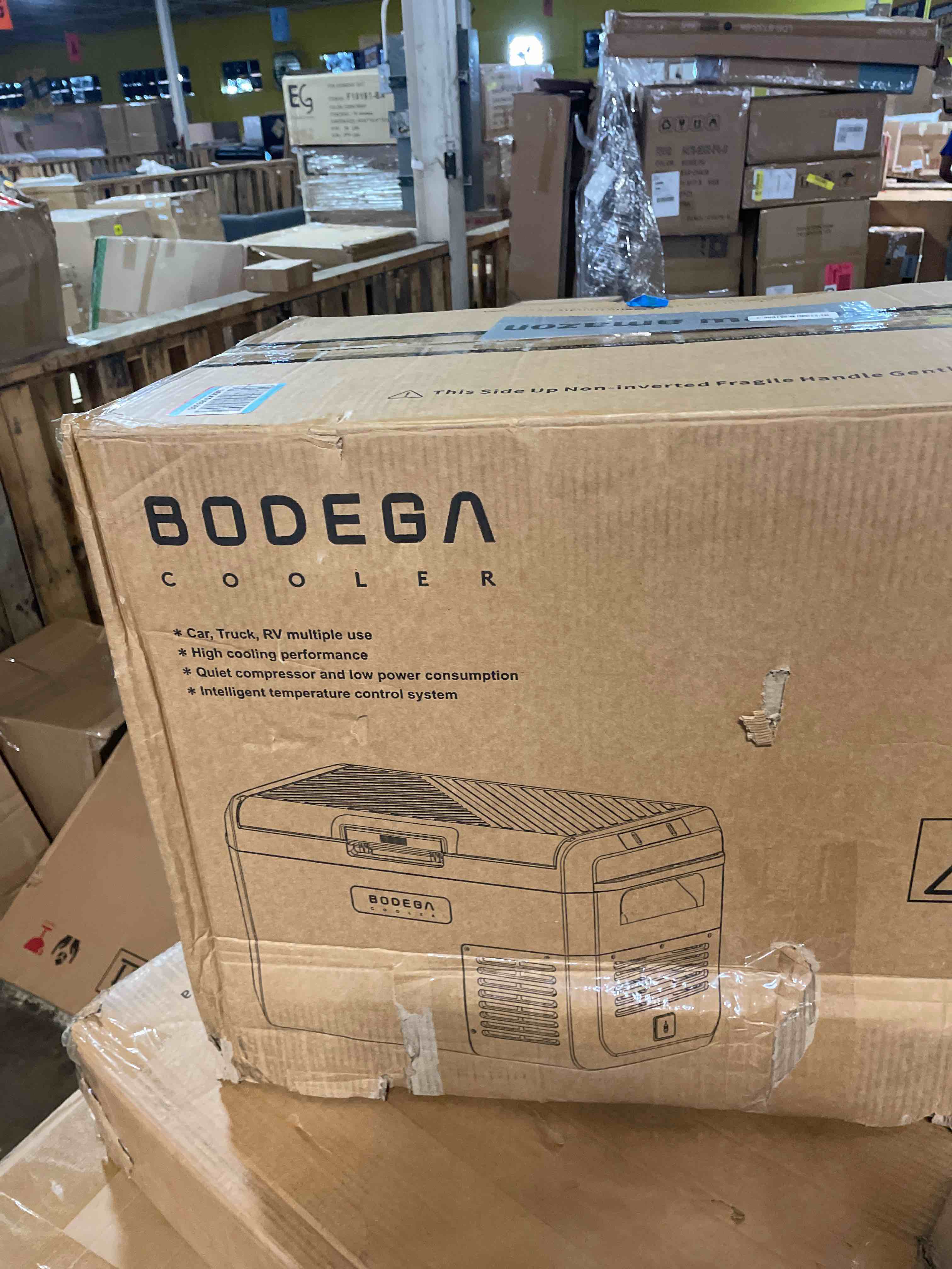 Condition photo showing Good Condition for bodegacooler 12 volt car refrigerator, 53qt(50l) ipx4 waterproof electric cooler, 31db ultra-quiet car fridge app control with 12/24v dc 110-240v ac, -4?~68?, portable for truck rv camping, travel 53 quart