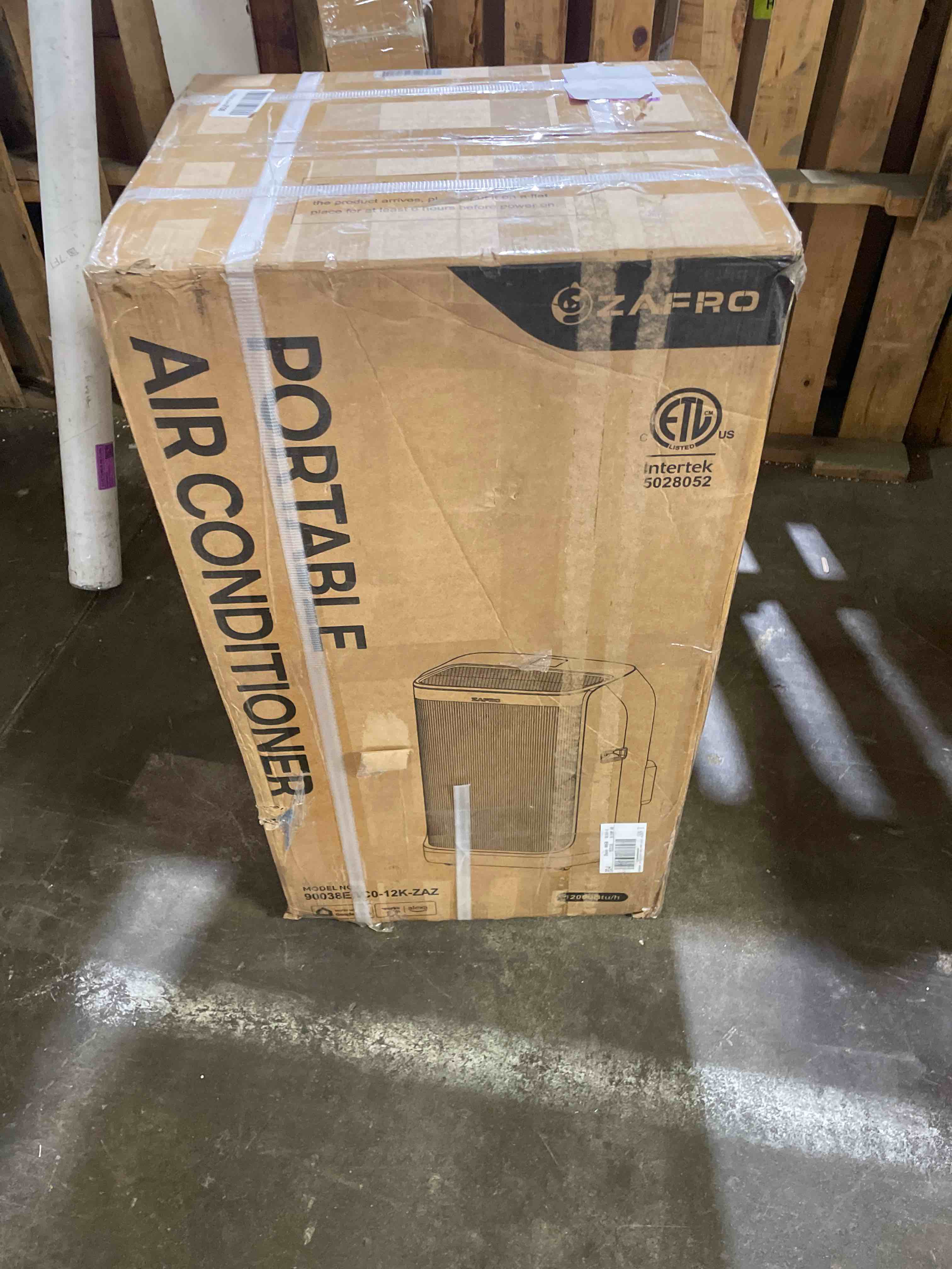 Condition photo showing As Is for zafro portable air conditioners, 12000 btu (8000 btu sacc), drainage-free portable ac with cooling, fan, dehumidifier, portable ac unit with app/remote, 24h timer, quiet for living room, bedroom (used)