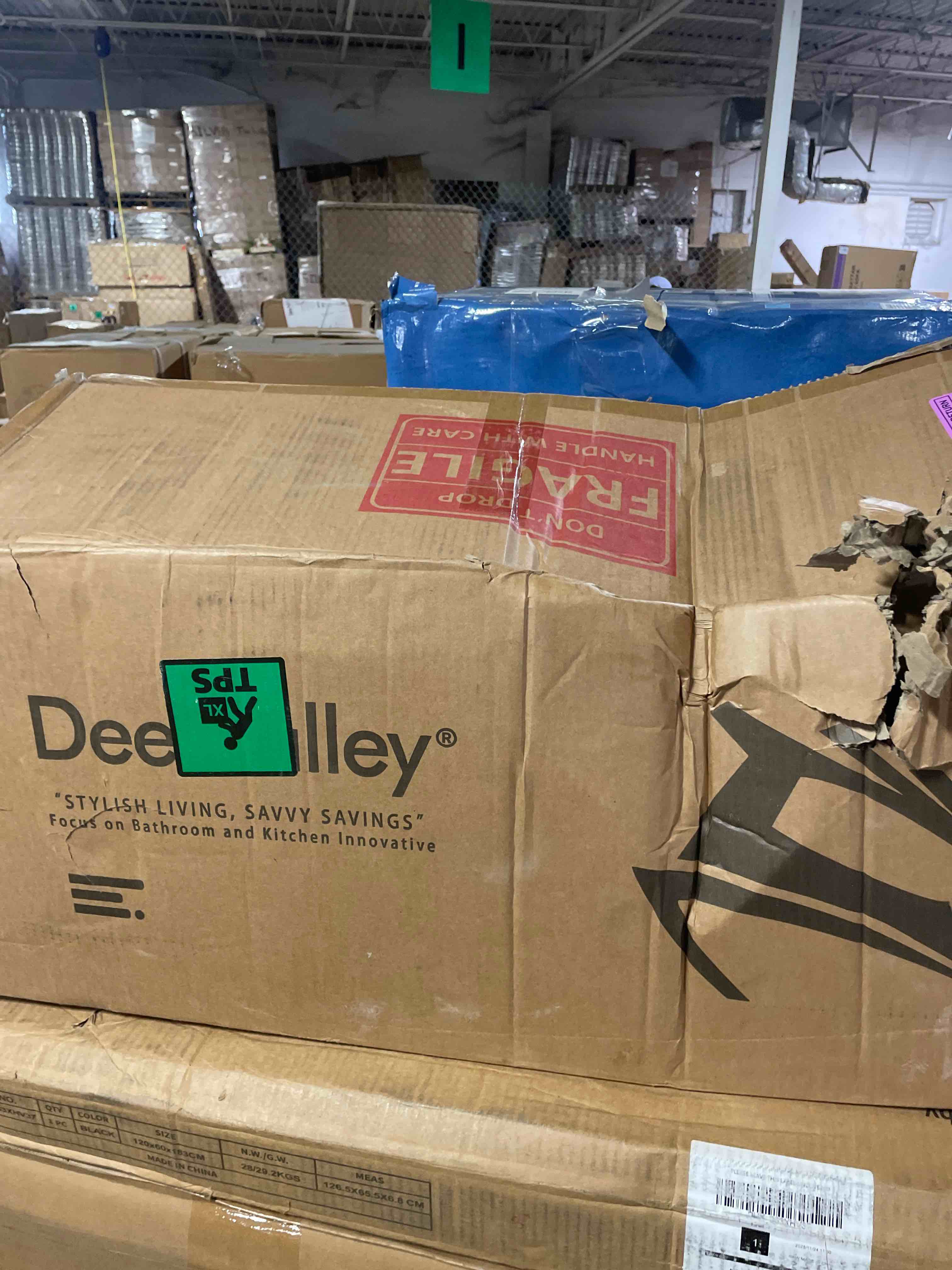 Condition photo showing As Is for deervalley 24"x17" console bathroom sink, free standing 30 inch stainless steel support pedestal legs, wall-mounted white ceramic basin, modern rectangular sink porcelain, matte black (used)