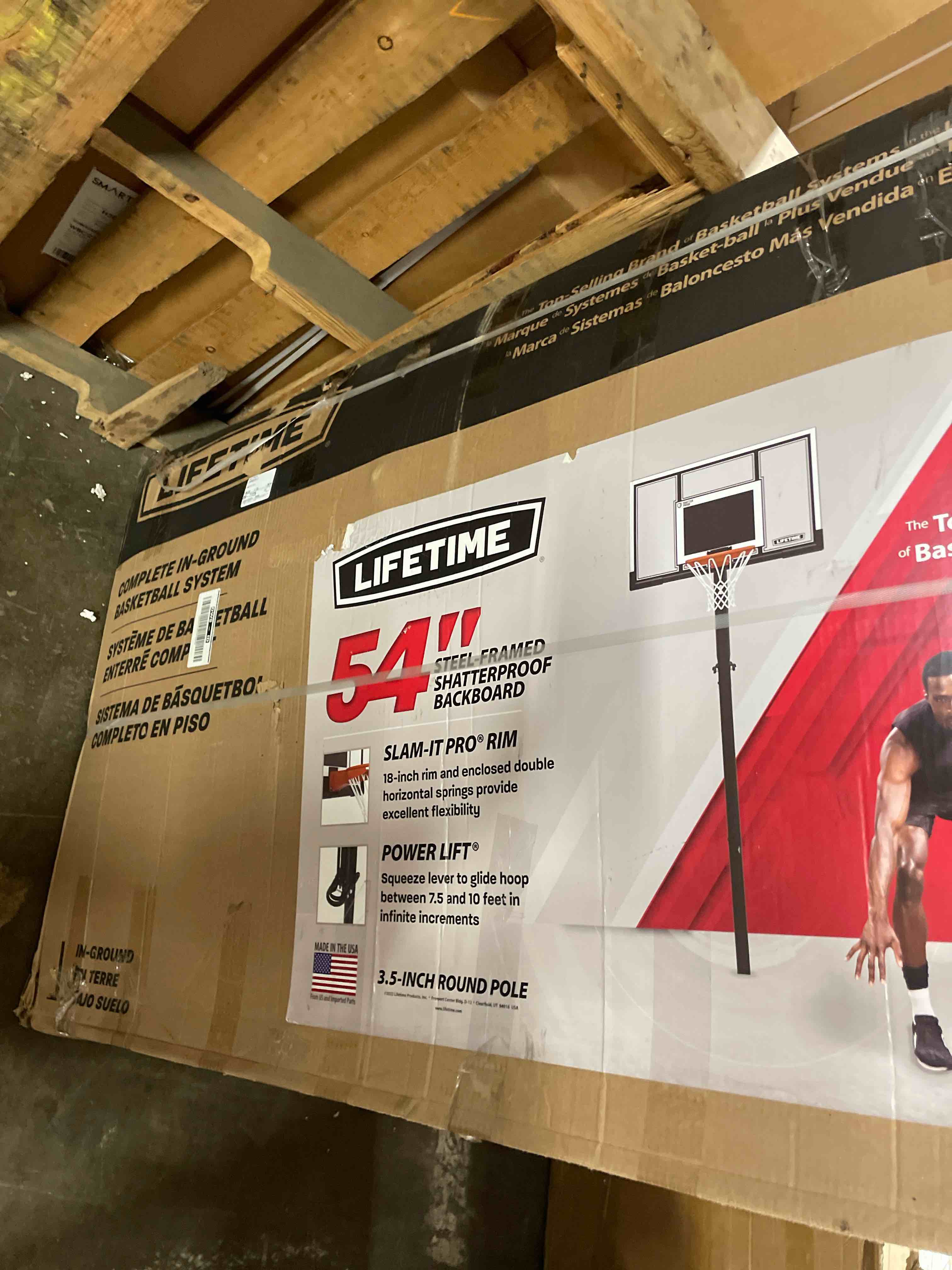 Condition photo showing Good Condition for lifetime adjustable basketball hoop (54-inch polycarbonate) (used)