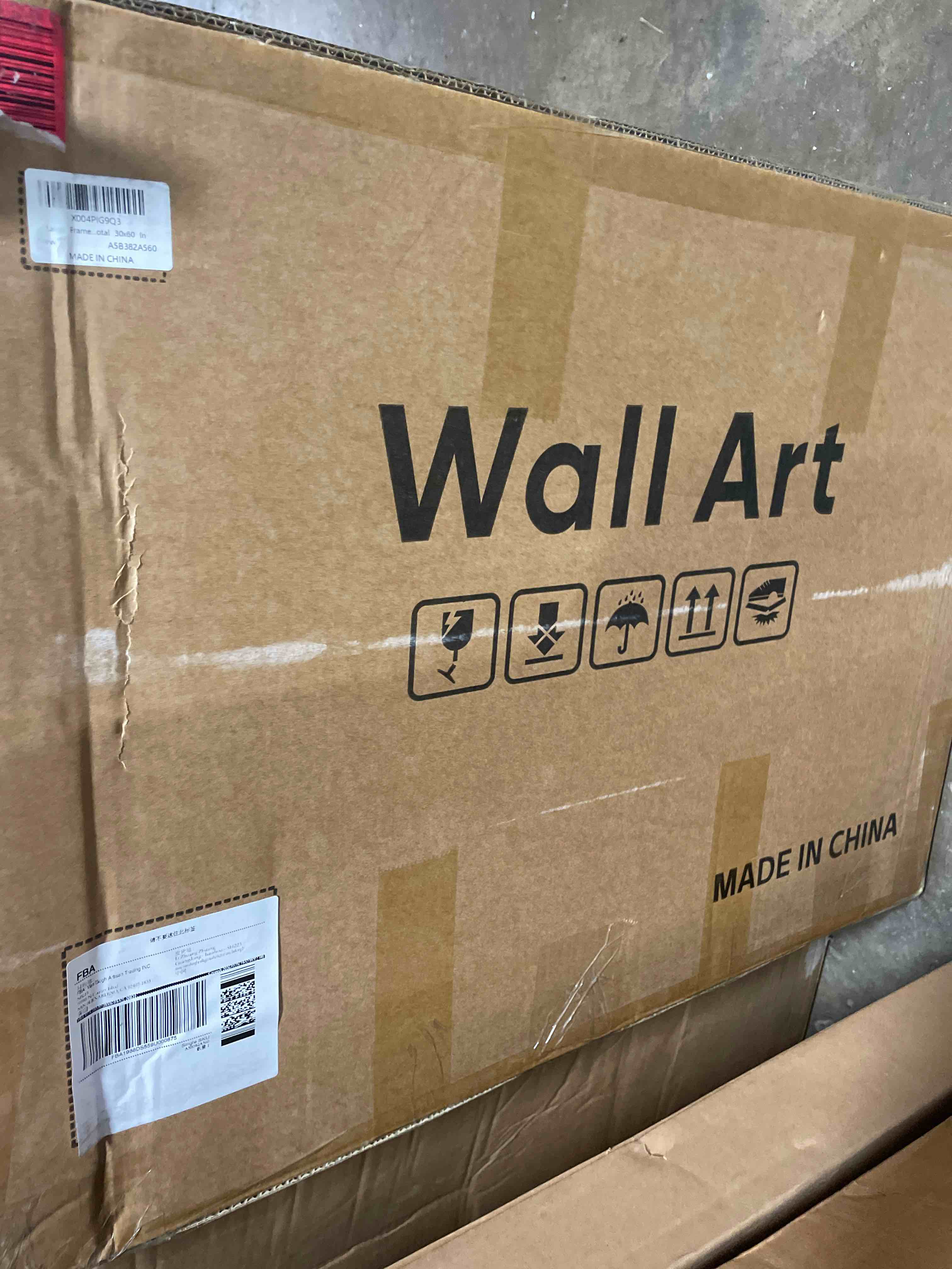 Condition photo showing New/Like New for large framed black and white neutral abstract wall art, 3 piece minimalist canvas prints paintings artwork for walls, boho geometric pictures for living room hallway office wall decor total 30x60 in 20" w x 30" h x 3pcs boundless lines