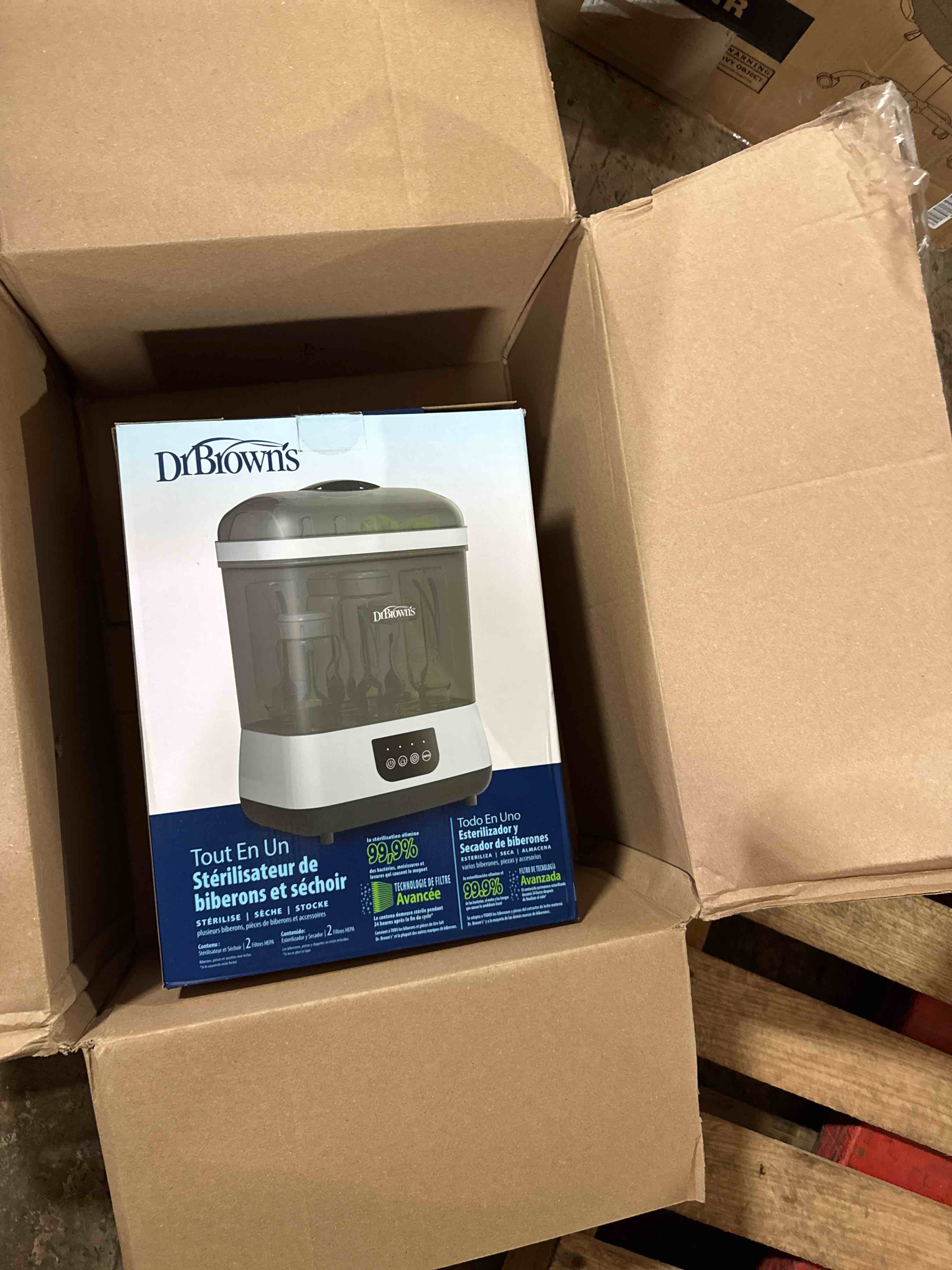 Condition photo showing New/Like New for dr. brown's all-in-one sterilizer and dryer for baby bottles, parts and other newborn essentials