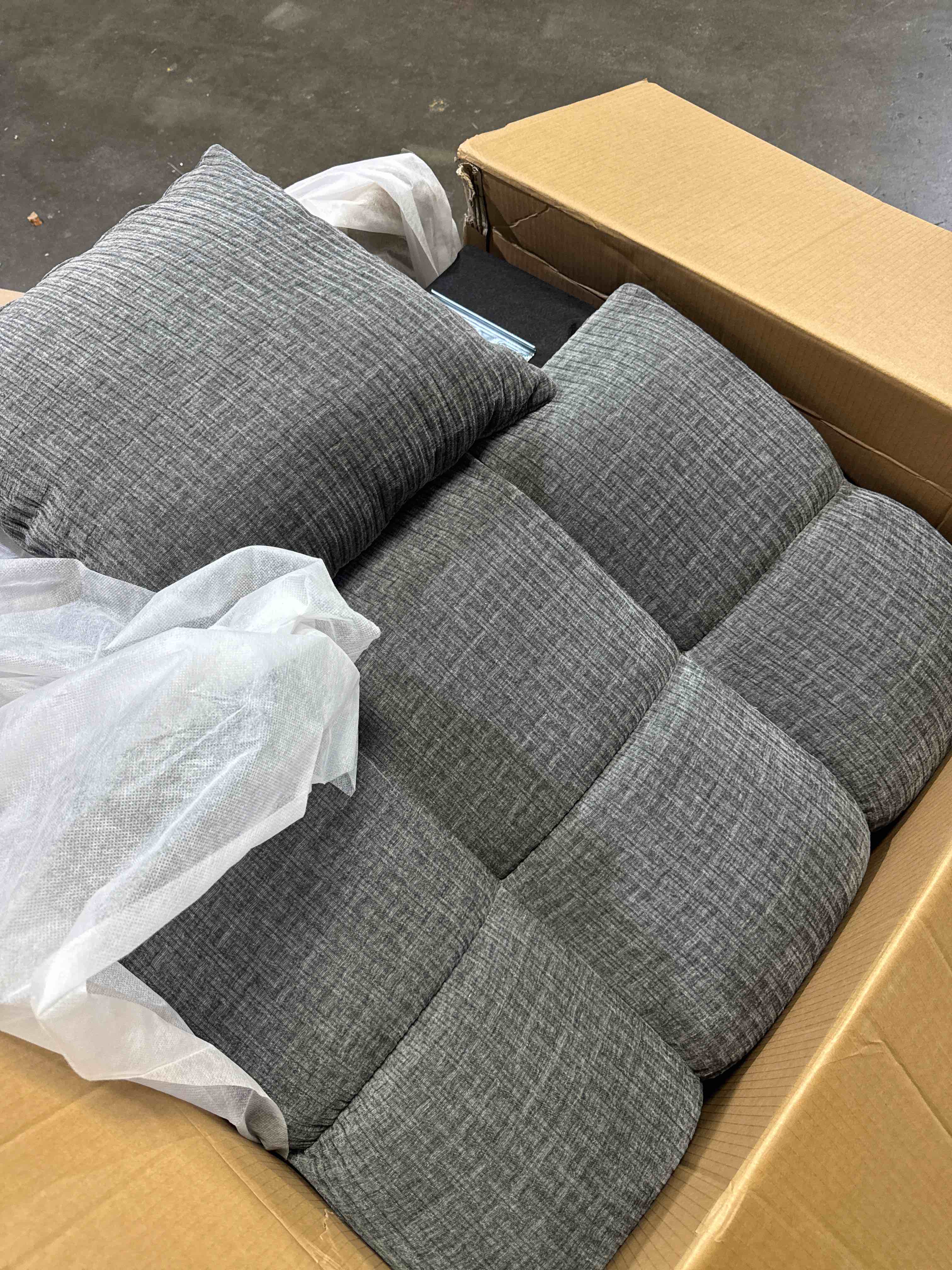 Condition photo showing New/Like New for ease moose oversized l shape sectional modular cloud couch for living room | oversized deep seat couch,anti-slip bottom, removable washable modern comfort.stronger armrest and backrest support( only metal sectional of sofa see pics) similar sofa