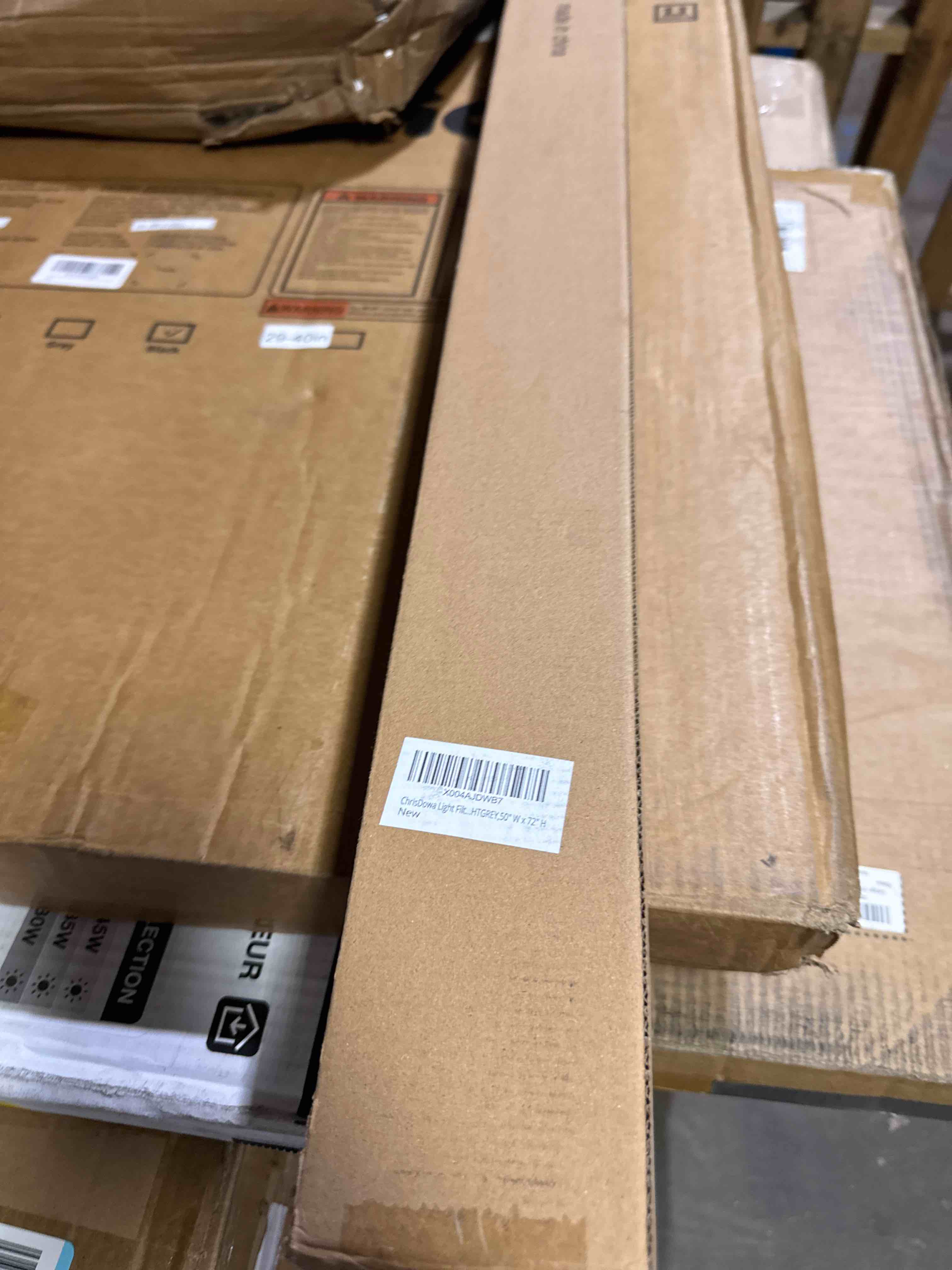 Condition photo showing New/Like New for chrisdowa cordless zebra blinds for windows, dual layer free-stop light filtering window roller shades, pull down privacy zebra shades for home, office, bedroom, door (50" w x 72" h, light grey) 50"w x 72"h light grey