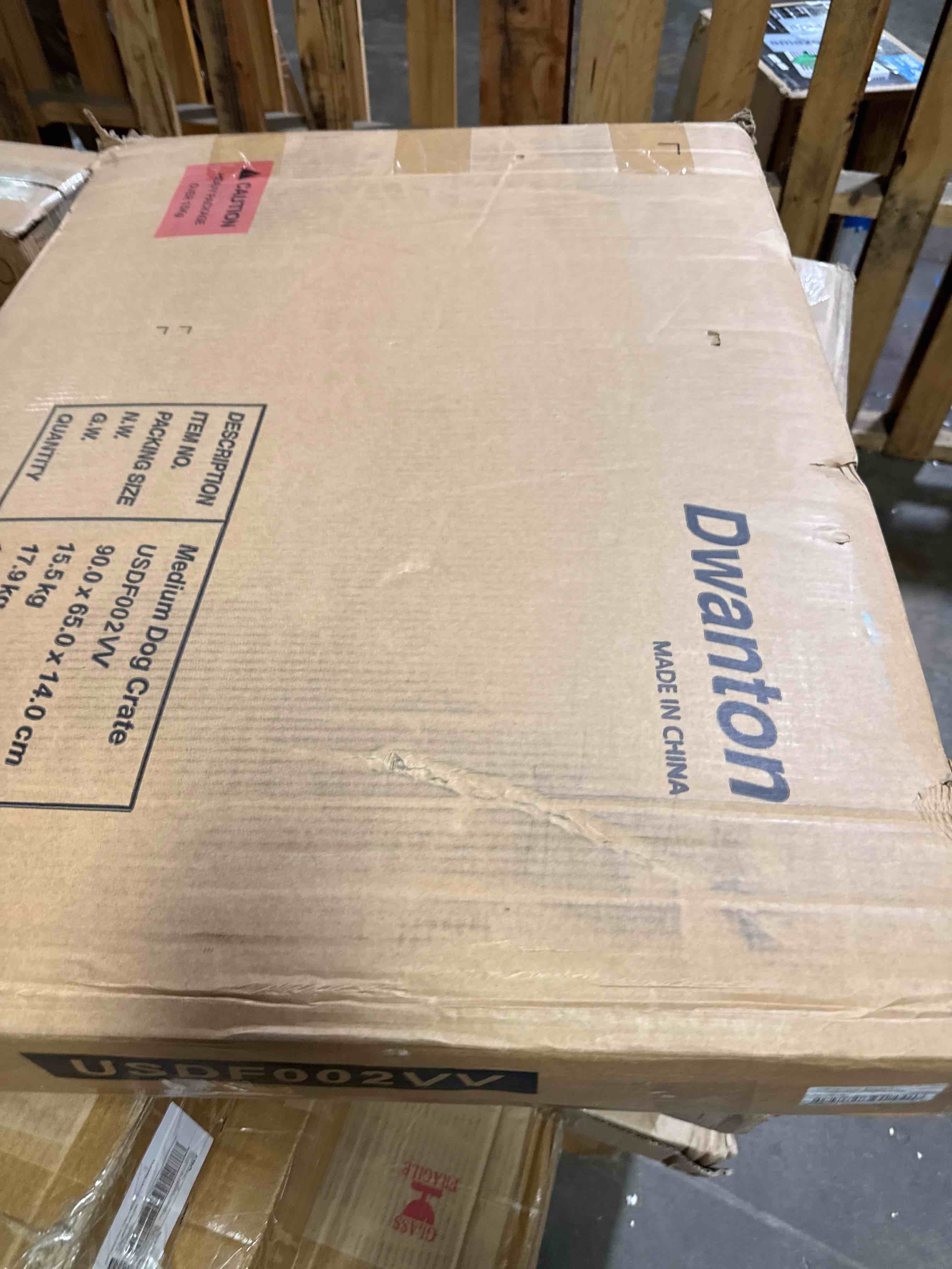 Condition photo showing New/Like New for dwanton dog crate furniture with cushion, wooden kennel table with double doors, indoor dog house, medium size, 32.5" l, rustic brown 32.5"l x 21.9"w x 25.6"h rustic brown