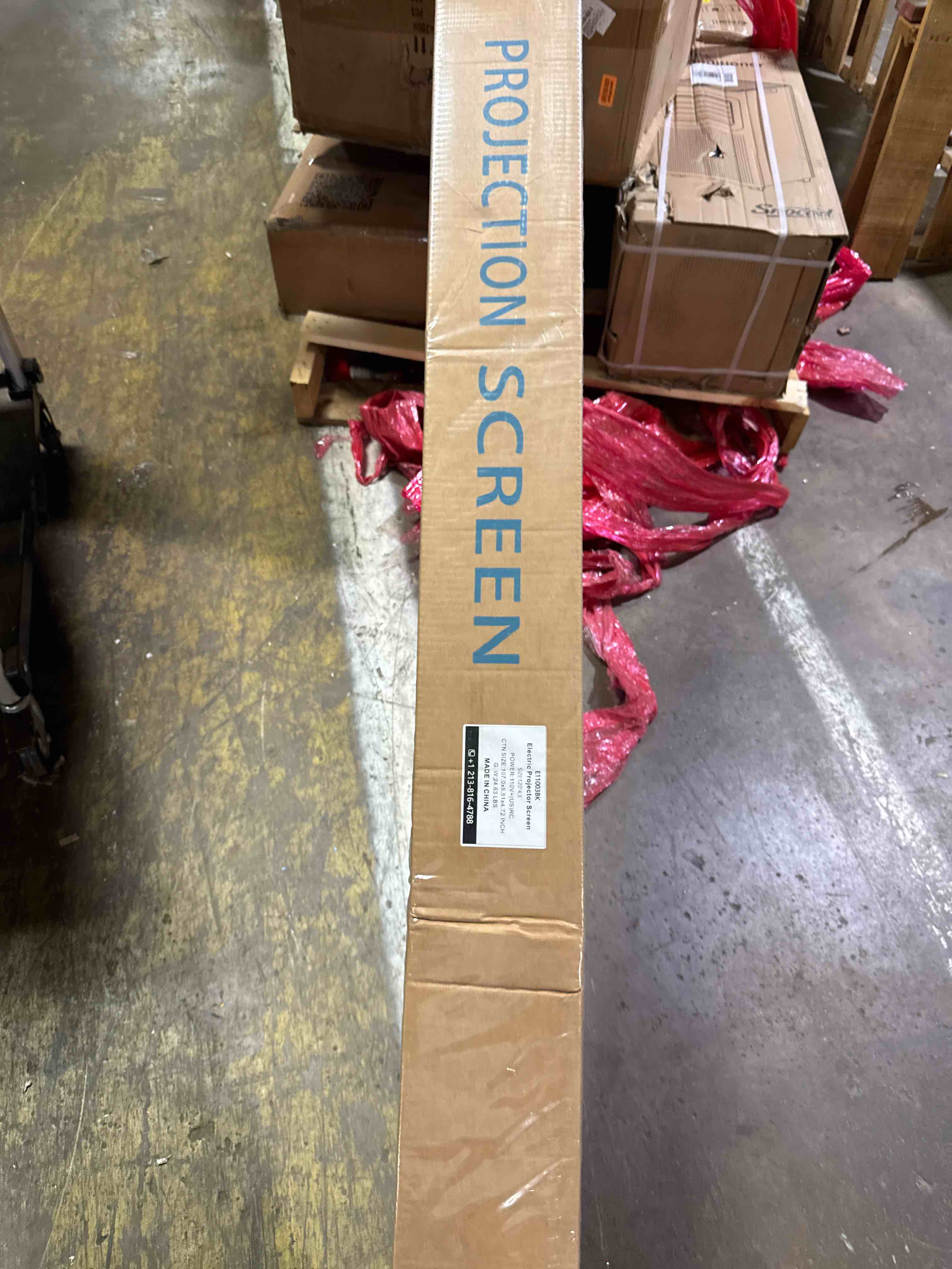 Condition photo showing New/Like New for motorized projector screen - indoor and outdoor movies screen electric projector screen w/remote control (120 inch) 120-43