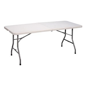 center-folding blow-molded plastic folding table