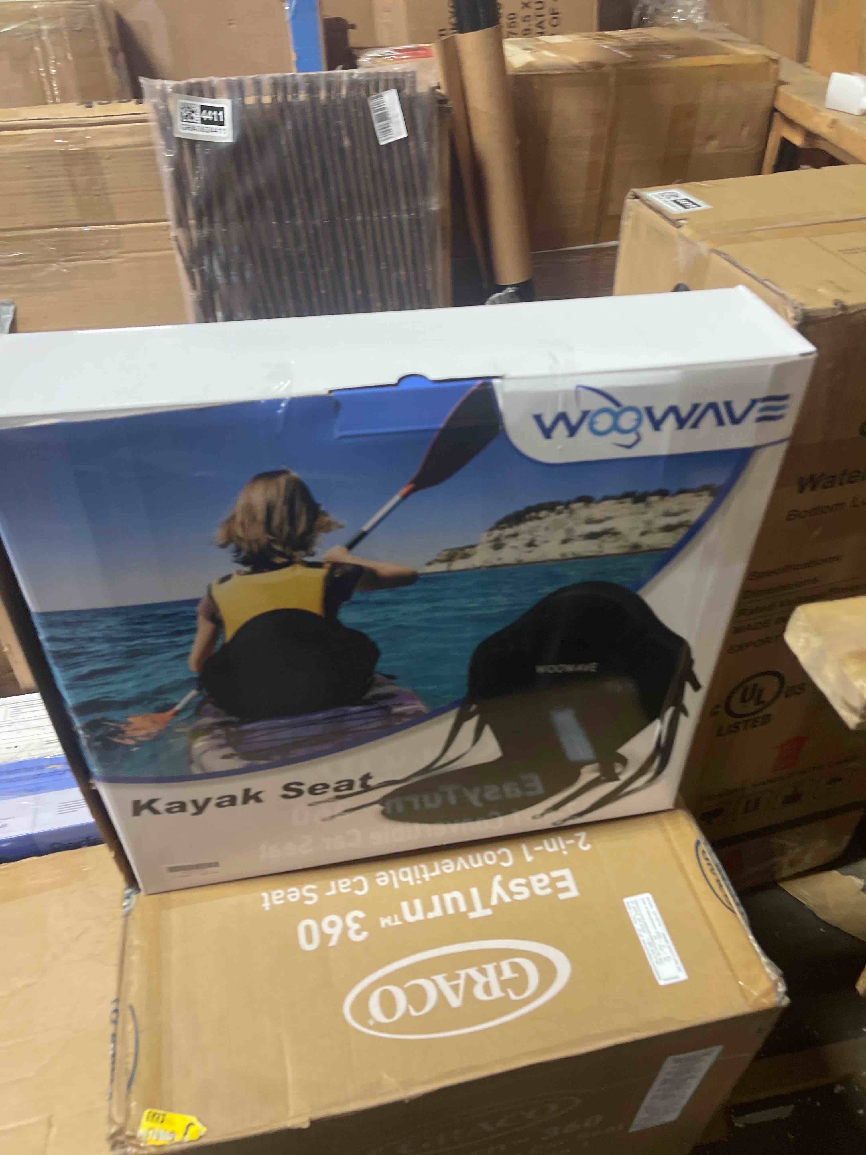 Condition photo showing New/Like New for woowave kayak seat padded deluxe paddleboard seats adjustable boat seat cushioned fishing seat high back comfortable backrest support for universal sit 1 pack black