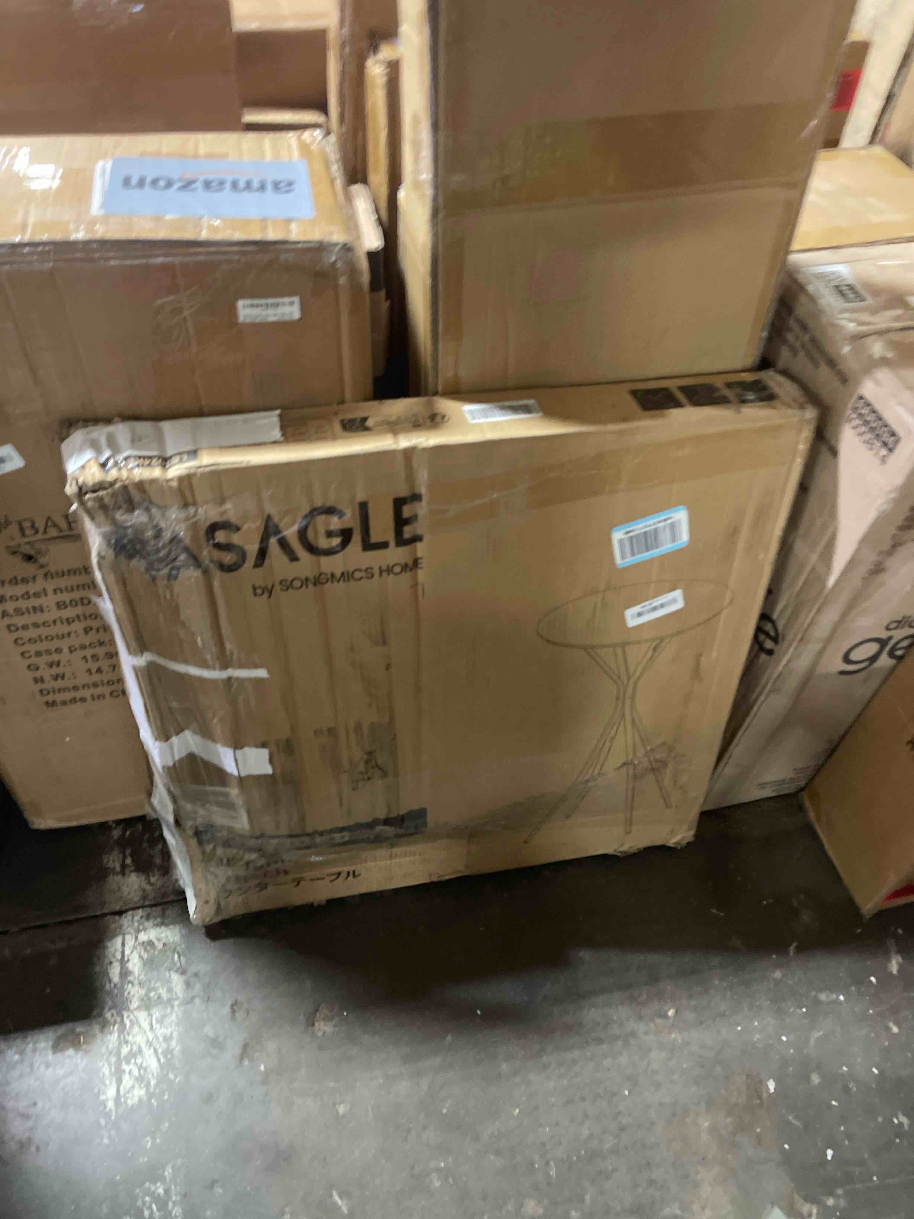 Condition photo showing New/Like New for vasagle bar table, round cocktail high top pub bistro table for events party, kitchen dining, home bar, 23.6 x 23.6 x 41.3 inches, sturdy metal frame, modern style, easy to assemble, black modern 1 pack ebony black