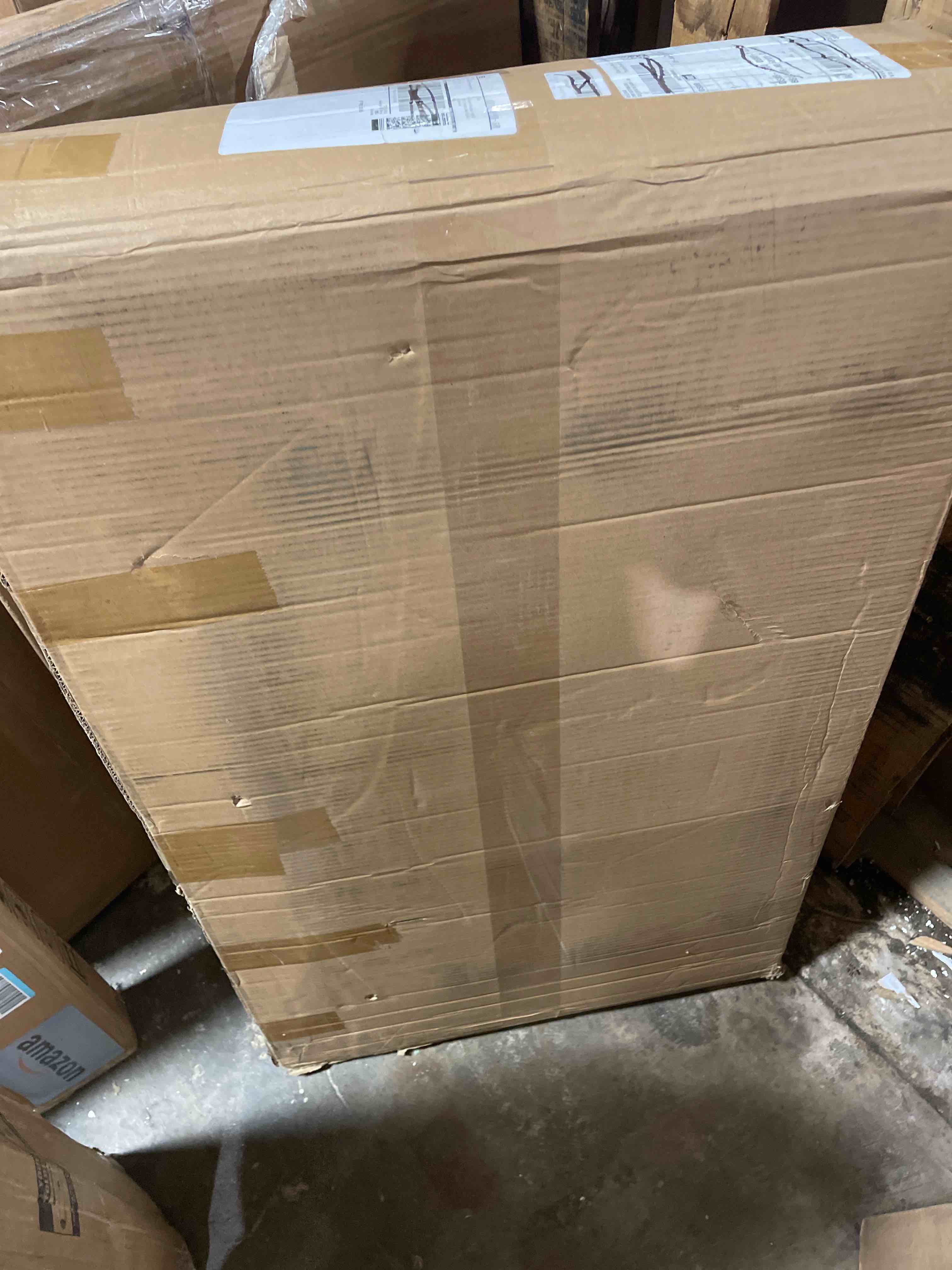 Condition photo showing New/Like New for headboard for king size bed, wall mounted headboard with fine linen upholstery and button tufting, adjustable heigh head board for bedroom (beige, king) king beige