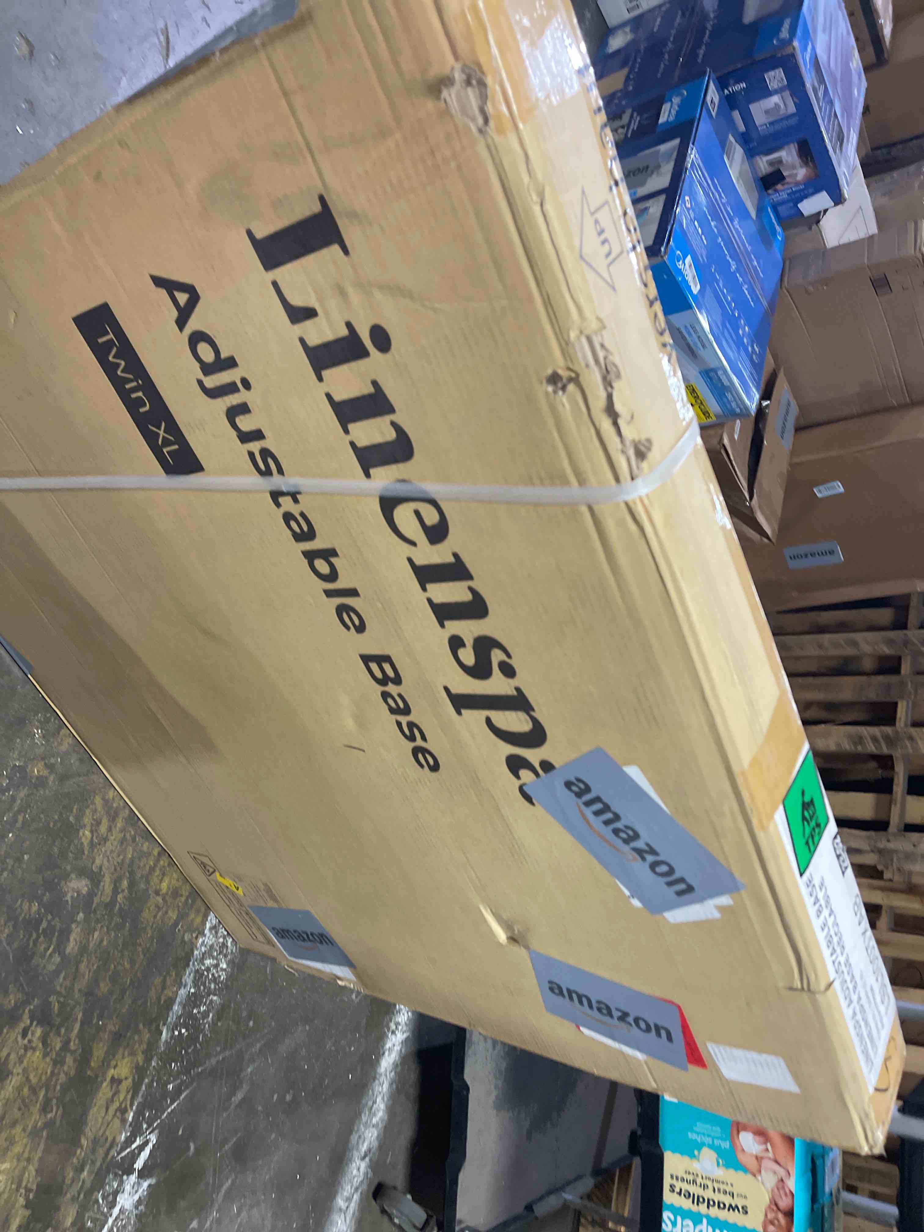 Condition photo showing New/Like New for linenspa twin xl adjustable bed base - 11" clearance - independent head and foot incline - quiet motor - easy tool free assembly - lounging, tv, working, reading - helps reduce snoring and acid reflux twin xl adjustable only