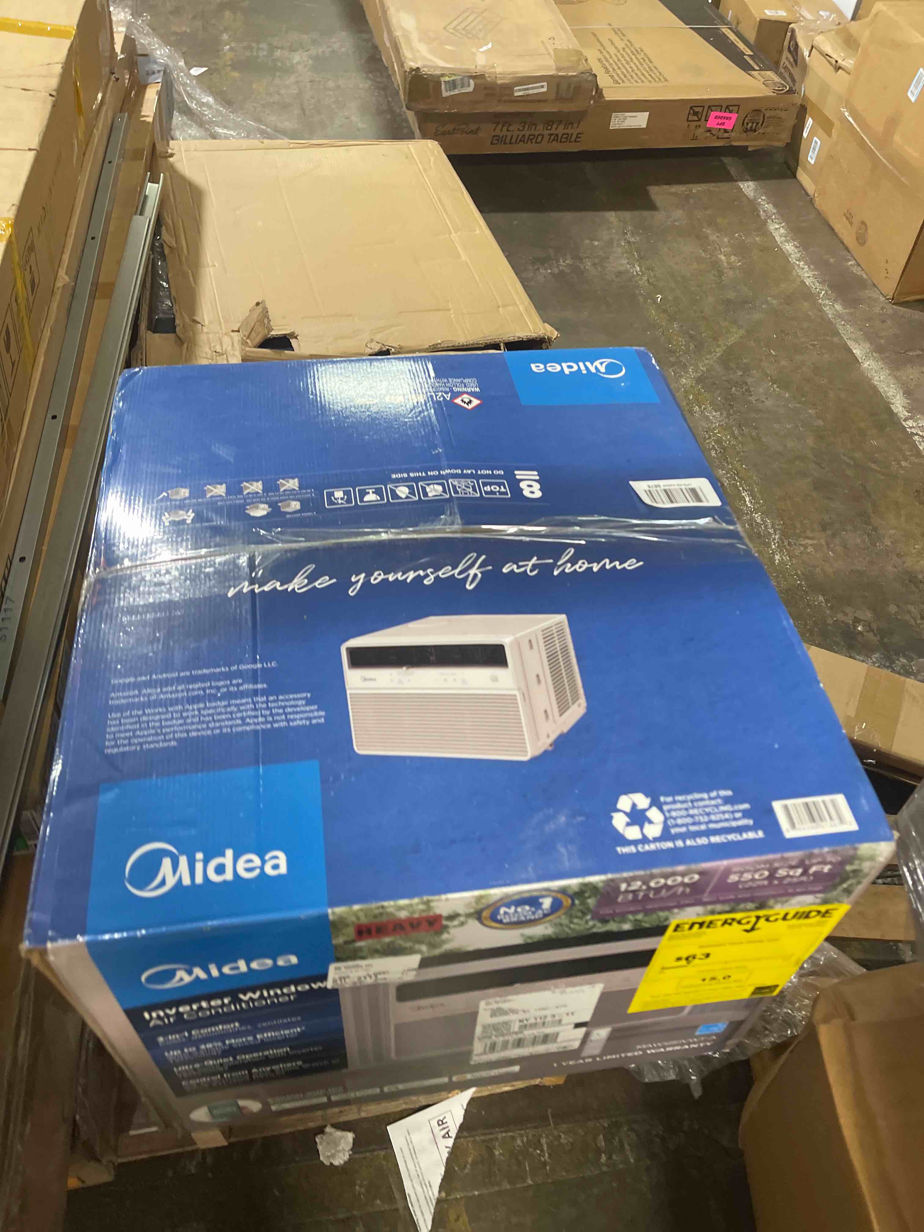 Condition photo showing New/Like New for midea 8,000 btu window air conditioner, electronic control, 350 sq. ft. | energy star rated, quiet operation, electronic control, remote control, and dehumidifier function, for bedrooms and offices