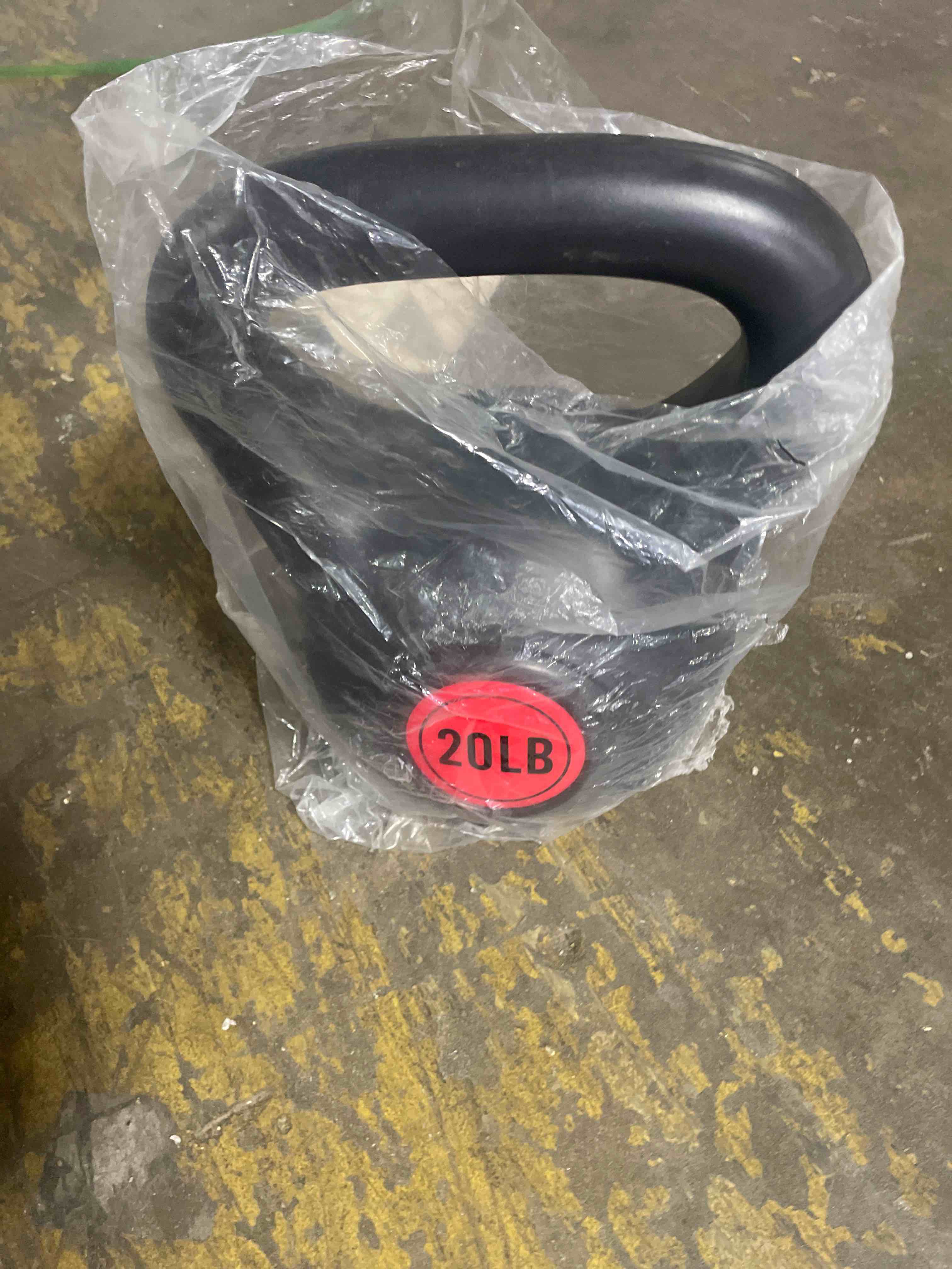 Condition photo showing New/Like New for altler vinyl plastic concrete kettlebell 20lbs safe strength training kettlebell anti-slip grip weight for home workouts and men/women/beginners