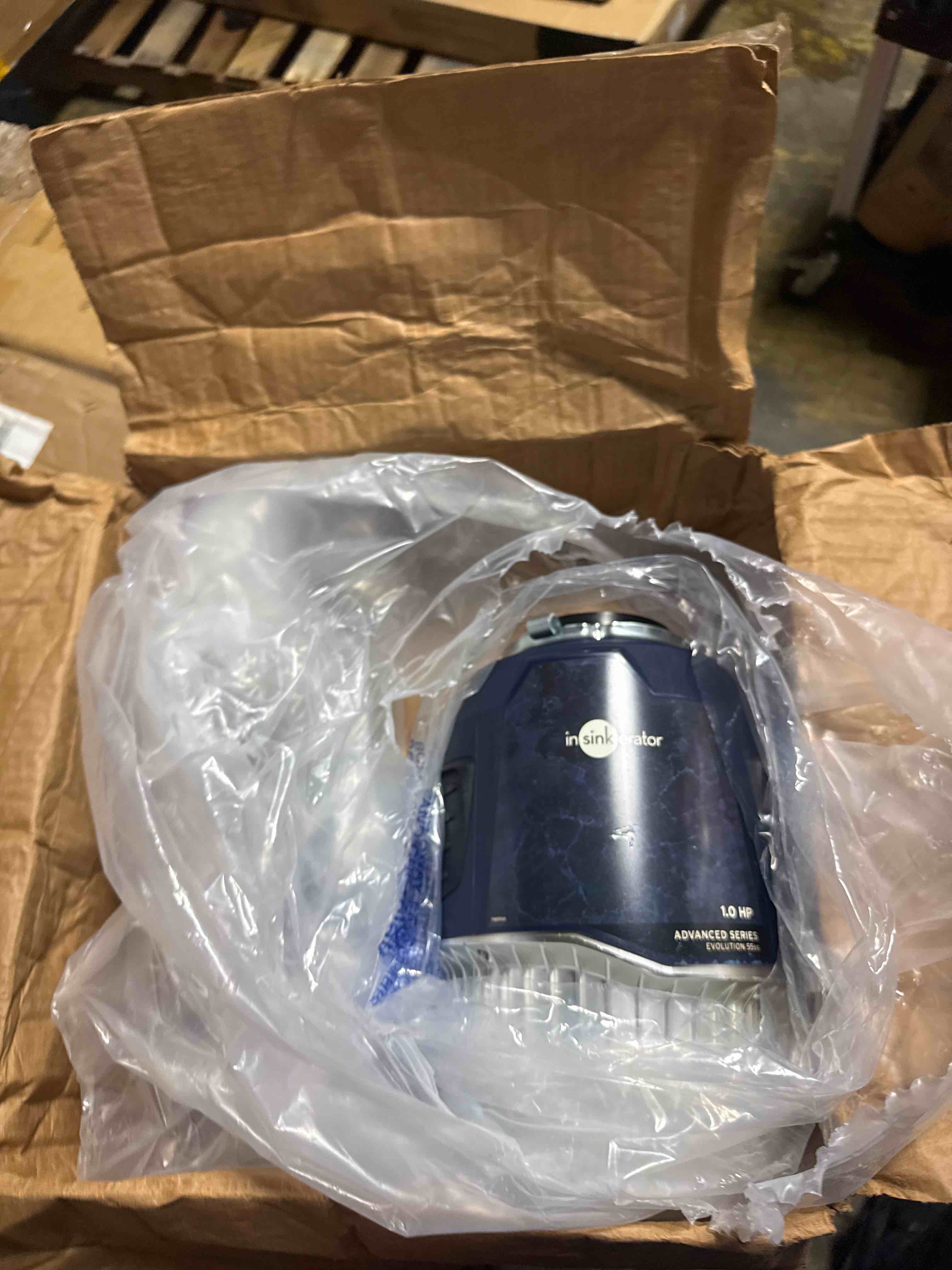 Condition photo showing Good Condition for insinkerator evolution 1hp 1 hp, advanced series continuous feed food waste garbage disposal, gray