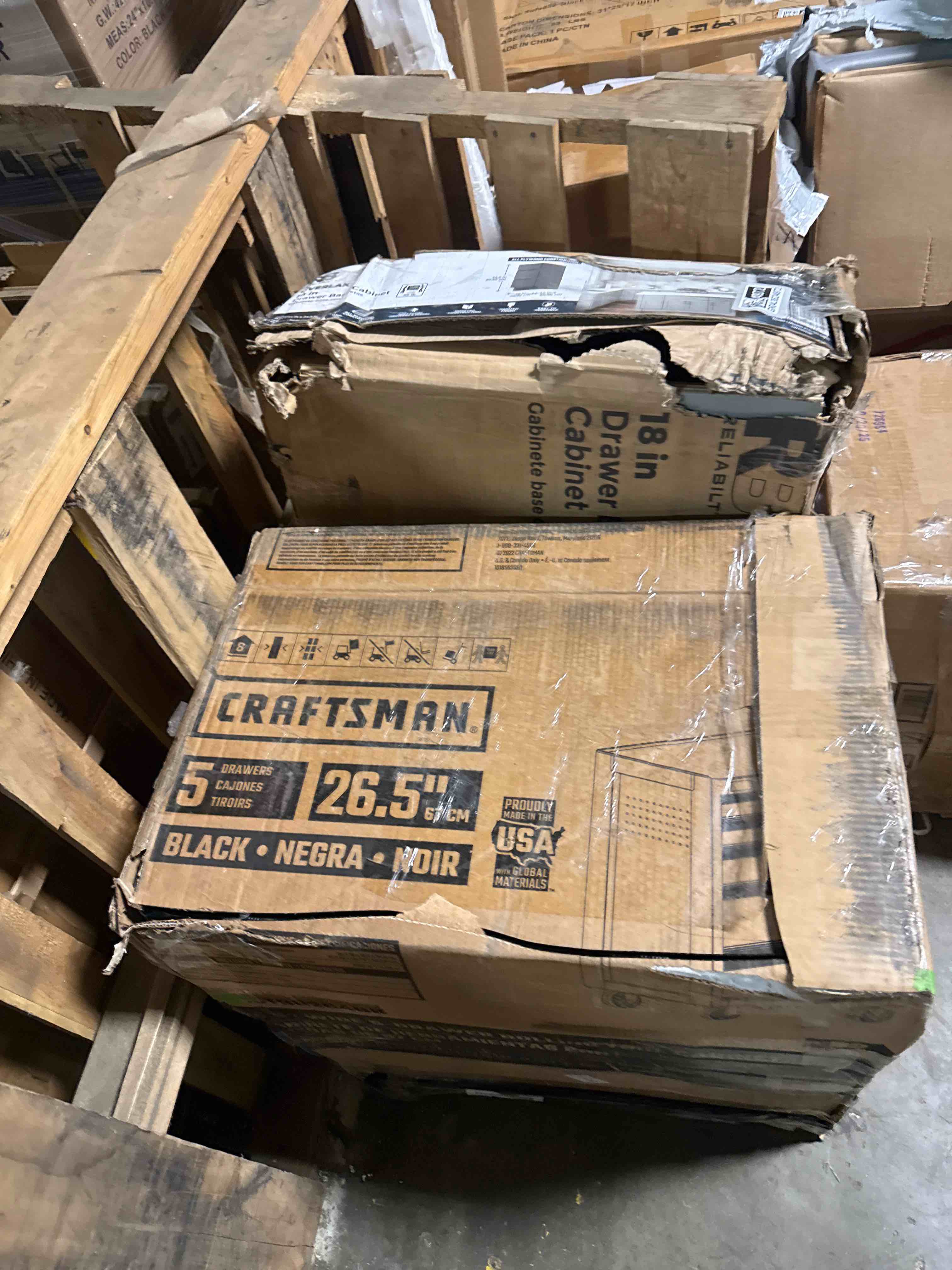 Condition photo showing Good Condition for boyel living - 5-drawer rolling tool chest w/lock & key, tool storage cabinet with wheels
