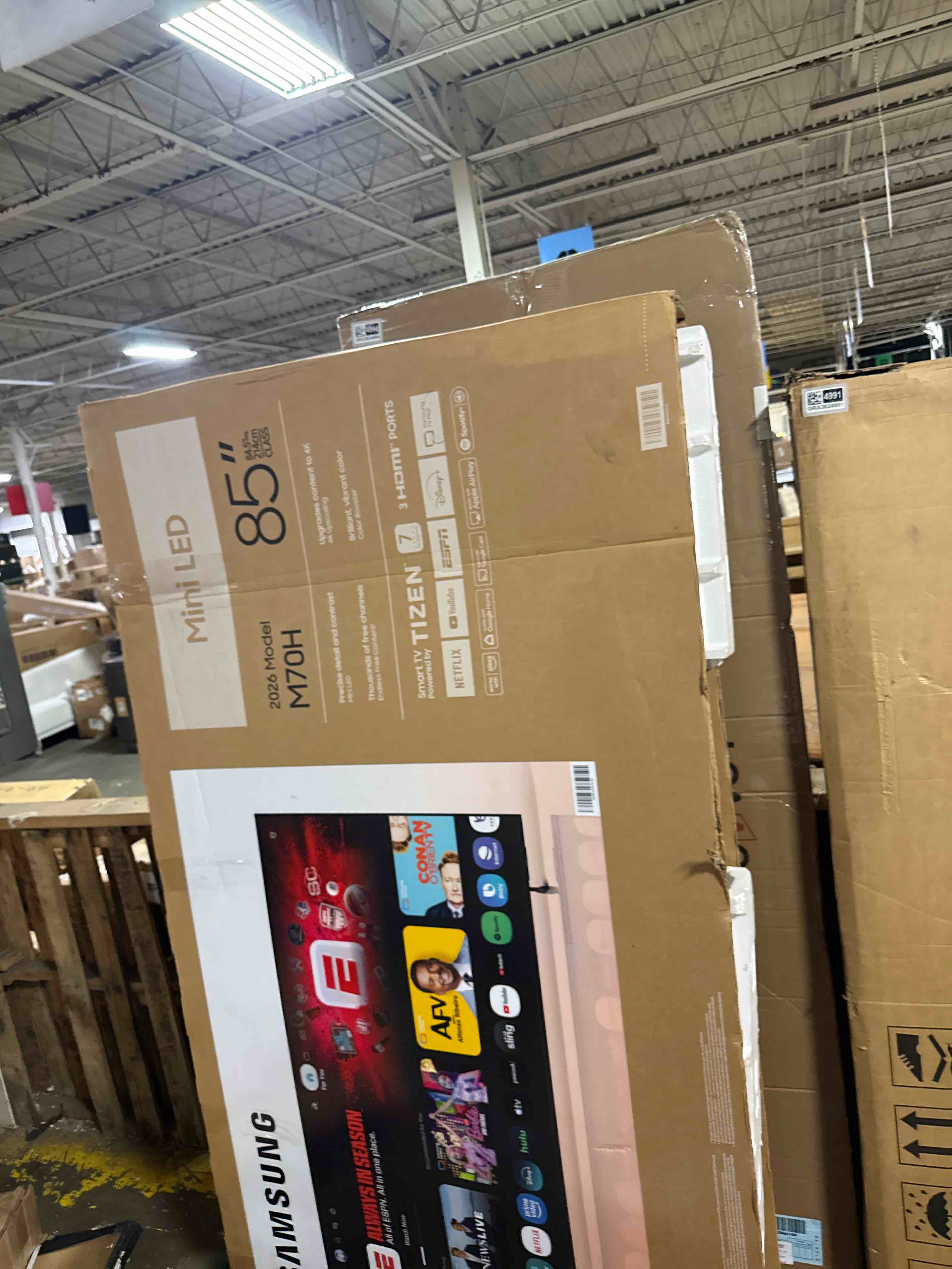 Condition photo showing As Is for samsung 85-inch class mini led m70h series samsung vision ai companion smart tv (2026 model, 85m70h) mini led processor 4k, pure spectrum color, motion xcelerator + dlg 120hz 85 inch tv only (sold for parts only)