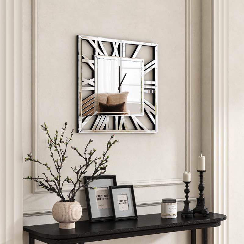 Jeni Square Glass Large Wall Clock